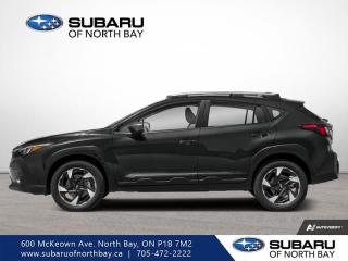 <b>Sunroof,  Navigation,  Premium Audio,  Leather Seats,  Heated Steering Wheel!</b><br> <br>   With ample ground clearance, copious amounts of cargo space and all-terrain capability, this 2024 Subaru Crosstrek is a great companion for the most adventurous drives. <br> <br>This 2024 Subaru Crosstrek is an outlier in the crossover market, with the sole intention of being the most versatile offering in this segment. The exterior design features sharp body lines to create a bold visual statement, with interior space increased for more comfort and convenience features. The cabin is put together with premium quality materials to create an insulated space that delivers a calm and relaxing ride for driver and passengers. Engineered on an ultra-strong platform with a whole suite of active safety technology, the 2024 Subaru Crosstrek offers superior levels of protection and confidence overall.<br> <br> This crystal black silica SUV  has a cvt transmission and is powered by a  182HP 2.5L 4 Cylinder Engine.<br> <br> Our Crosstreks trim level is Limited. This range-topping Crosstrek Limited rewards you with a glass sunroof, inbuilt navigation, a 10-speaker harman/kardon audio system and leather upholstery. Other standard features include power-adjustable heated front seats, a heated steering wheel, Subaru STARLINK connected services, rear/side vehicle detection, proximity keyless entry and front fog lights, along with great standard features such as switchable drive modes and full-time all-wheel-drive, LED lights with automatic high beams, power-heated side mirrors, roof rack rails, and aluminum alloy wheels. Interior features include dual-zone climate control, simulated carbon trim, power rear windows, front and rear cupholders, and an upgraded 11.6-inch infotainment screen with Android Auto, Apple CarPlay, and SiriusXM streaming radio. Safety features include EyeSight with pre-collision braking, lane keeping assist and lane departure warning, forward collision mitigation, and a rearview camera. This vehicle has been upgraded with the following features: Sunroof,  Navigation,  Premium Audio,  Leather Seats,  Heated Steering Wheel,  Blind Spot Detection,  Proximity Key. <br><br> <br>To apply right now for financing use this link : <a href=https://www.subaruofnorthbay.ca/tools/autoverify/finance.htm target=_blank>https://www.subaruofnorthbay.ca/tools/autoverify/finance.htm</a><br><br> <br/>    6.49% financing for 60 months. <br> Buy this vehicle now for the lowest bi-weekly payment of <b>$360.70</b> with $0 down for 60 months @ 6.49% APR O.A.C. ( Plus applicable taxes -  Plus applicable fees   ).  Incentives expire 2024-05-31.  See dealer for details. <br> <br>Subaru of North Bay has been proudly serving customers in North Bay, Sturgeon Falls, New Liskeard, Cobalt, Haileybury, Kirkland Lake and surrounding areas since 1987. Whether you choose to visit in person or shop online, youll find a huge selection of new 2022-2023 Subaru models as well as certified used vehicles of all makes and models. </br>Our extensive lineup of new vehicles includes the Ascent, BRZ, Crosstrek, Forester, Impreza, Legacy, Outback, WRX and WRX STI. If youre already a Subaru owner, our Subaru Certified Technicians can provide the Genuine Subaru parts, accessories and quality service your vehicle deserves. </br>We invite you to book a test drive or service online, give our dealership a call at 705-472-2222, or just stop in for a visit. We look forward to meeting with you and providing you a stellar experience. </br><br> Come by and check out our fleet of 20+ used cars and trucks and 40+ new cars and trucks for sale in North Bay.  o~o