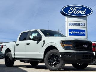 <b>18 Aluminum Wheels, Spray-In Bed Liner!</b><br> <br> <br> <br>  A true class leader in towing and hauling capabilities, this 2024 Ford F-150 isnt your usual work truck, but the best in the business. <br> <br>Just as you mould, strengthen and adapt to fit your lifestyle, the truck you own should do the same. The Ford F-150 puts productivity, practicality and reliability at the forefront, with a host of convenience and tech features as well as rock-solid build quality, ensuring that all of your day-to-day activities are a breeze. Theres one for the working warrior, the long hauler and the fanatic. No matter who you are and what you do with your truck, F-150 doesnt miss.<br> <br> This avalanche grey Crew Cab 4X4 pickup   has a 10 speed automatic transmission and is powered by a  325HP 2.7L V6 Cylinder Engine.<br> <br> Our F-150s trim level is STX. This STX trim steps things up with upgraded aluminum wheels, along with great standard features such as class IV tow equipment with trailer sway control, remote keyless entry, cargo box lighting, and a 12-inch infotainment screen powered by SYNC 4 featuring voice-activated navigation, SiriusXM satellite radio, Apple CarPlay, Android Auto and FordPass Connect 5G internet hotspot. Safety features also include blind spot detection, lane keep assist with lane departure warning, front and rear collision mitigation and automatic emergency braking. This vehicle has been upgraded with the following features: 18 Aluminum Wheels, Spray-in Bed Liner. <br><br> View the original window sticker for this vehicle with this url <b><a href=http://www.windowsticker.forddirect.com/windowsticker.pdf?vin=1FTEW2LP2RFA19054 target=_blank>http://www.windowsticker.forddirect.com/windowsticker.pdf?vin=1FTEW2LP2RFA19054</a></b>.<br> <br>To apply right now for financing use this link : <a href=https://www.bourgeoismotors.com/credit-application/ target=_blank>https://www.bourgeoismotors.com/credit-application/</a><br><br> <br/> 0% financing for 60 months. 2.99% financing for 84 months.  Incentives expire 2024-04-30.  See dealer for details. <br> <br>Discount on vehicle represents the Cash Purchase discount applicable and is inclusive of all non-stackable and stackable cash purchase discounts from Ford of Canada and Bourgeois Motors Ford and is offered in lieu of sub-vented lease or finance rates. To get details on current discounts applicable to this and other vehicles in our inventory for Lease and Finance customer, see a member of our team. </br></br>Discover a pressure-free buying experience at Bourgeois Motors Ford in Midland, Ontario, where integrity and family values drive our 78-year legacy. As a trusted, family-owned and operated dealership, we prioritize your comfort and satisfaction above all else. Our no pressure showroom is lead by a team who is passionate about understanding your needs and preferences. Located on the shores of Georgian Bay, our dealership offers more than just vehiclesits an experience rooted in community, trust and transparency. Trust us to provide personalized service, a diverse range of quality new Ford vehicles, and a seamless journey to finding your perfect car. Join our family at Bourgeois Motors Ford and let us redefine the way you shop for your next vehicle.<br> Come by and check out our fleet of 80+ used cars and trucks and 210+ new cars and trucks for sale in Midland.  o~o
