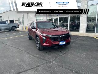 <p><span style=font-size:14px>Just landed on our pre-owned lot is this 2024 Chevrolet Trax 1RS in Crimson Metallic! No Accidents and Only One Owner!</span></p>

<p><span style=font-size:14px>Introducing the 2024 Chevy Trax 1RS – where versatility meets style. This compact SUV packs a punch with its sleek design and dynamic performance. Equipped with advanced technology and safety features, it's built for the modern adventurer. From city streets to winding roads, the Trax 1RS delivers a thrilling driving experience with its responsive handling and efficient powertrain. Whether you're commuting to work or exploring off the beaten path, this Chevy Trax is ready to elevate your journey.</span></p>

<p><span style=font-size:14px>Some of the features include, cloth upholstery, heated front seats, heated steering wheel, rear view camera with rear park assist, lane keep assist with lane departure warning, steering wheel audio controls, power windows, power locks, power mirrors, forward collision alert, following distance indicator, remote vehicle start, cruise control, bluetooth with apple/android car play, a touchscreen display and so much more!</span></p>

<p><span style=font-size:14px>Call and book your appointment today!</span></p>
<p><span style=font-size:12px><span style=font-family:Arial,Helvetica,sans-serif><strong>Certified Pre-Owned</strong> vehicles go through a 150+ point inspection and are reconditioned to the highest standards. They include a 3 month/5,000km dealer certified warranty with 24 hour roadside assistance, exchange privileged within first 30 days/2,500km and a 3 month free trial of SiriusXM radio (when vehicle is equipped). Verify with dealer for all vehicle features.</span></span></p>

<p><span style=font-size:12px><span style=font-family:Arial,Helvetica,sans-serif>All our vehicles are <strong>Market Value Priced</strong> which provides you with the most competitive prices on all our pre-owned vehicles, all the time. </span></span></p>

<p><span style=font-size:12px><span style=font-family:Arial,Helvetica,sans-serif><strong><span style=background-color:white><span style=color:black>**All advertised pricing is for financing purchases, all-cash purchases will have a surcharge.</span></span></strong><span style=background-color:white><span style=color:black> Surcharge rates based on the selling price $0-$29,999 = $1,000 and $30,000+ = $2,000. </span></span></span></span></p>

<p><span style=font-size:12px><span style=font-family:Arial,Helvetica,sans-serif><strong>*4.99% Financing</strong> available OAC on select pre-owned vehicles up to 24 months, 6.49% for 36-48 months, 6.99% for 60-84 months.(2019-2025MY Encore, Envision, Enclave, Verano, Regal, LaCrosse, Cruze, Equinox, Spark, Sonic, Malibu, Impala, Trax, Blazer, Traverse, Volt, Bolt, Camaro, Corvette, Silverado, Colorado, Tahoe, Suburban, Terrain, Acadia, Sierra, Canyon, Yukon/XL).</span></span></p>

<p><span style=font-size:12px><span style=font-family:Arial,Helvetica,sans-serif>Visit us today at 854 Murray Street, Wallaceburg ON or contact us at 519-627-6014 or 1-800-828-0985.</span></span></p>

<p> </p>