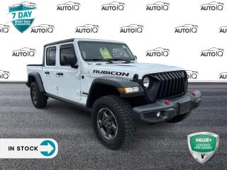 Odometer is 9668 kilometers below market average!<br><br>Bright White Clearcoat 2021 Jeep Gladiator Rubicon 4D Crew Cab Pentastar 3.6L V6 VVT 8-Speed Automatic 4WD 240-Amp Alternator, 4.10 Rear Axle Ratio, 4-Wheel Disc Brakes, 8.4 Touchscreen, ABS brakes, Alloy wheels, Alpine Premium Audio System, Apple CarPlay/Android Auto, Auto-Dimming Rear-View Mirror, Automatic temperature control, Black 3-Piece Freedom Hardtop, Class IV Hitch Receiver, Cloth Seats w/Rubicon Logo & Utility Grid, Cold Weather Group, Dual front impact airbags, Dual front side impact airbags, For Details, Visit DriveUconnect.ca, Freedom Panel Storage Bag, Front anti-roll bar, Front Bucket Seats, Front dual zone A/C, Front Heated Seats, GPS Navigation, HD Radio, Heated door mirrors, Heated Steering Wheel, Heavy-Duty Engine Cooling, Heavy-Duty Suspension, Integrated roll-over protection, Leather steering wheel, Low tire pressure warning, Manual Rear Sliding Window, MOPAR Spray-In Bedliner, Off-Road Information Pages, ParkView Rear Back-Up Camera, Power door mirrors, Power steering, Power windows, Quick Order Package 24R Rubicon, Radio: Uconnect 4C Nav w/8.4 Display, Rear anti-roll bar, Rear Window Defroster, Remote keyless entry, SiriusXM Traffic, SiriusXM Travel Link, SOS Call & Roadside Assistance Call, Speed control, Split folding rear seat, Steering wheel mounted audio controls, Telescoping steering wheel, Tilt steering wheel, Traction control, Trailer Tow Package, Uconnect 4C Nav & Sound Group, Variably intermittent wipers, Wheels: 17 x 7.5 Granite Crystal Polished Alum.<br><br>Awards:<br>  * JD Power Canada Initial Quality Study (IQS)<p> </p>

<h4>VALUE+ CERTIFIED PRE-OWNED VEHICLE</h4>

<p>36-point Provincial Safety Inspection<br />
172-point inspection combined mechanical, aesthetic, functional inspection including a vehicle report card<br />
Warranty: 30 Days or 1500 KMS on mechanical safety-related items and extended plans are available<br />
Complimentary CARFAX Vehicle History Report<br />
2X Provincial safety standard for tire tread depth<br />
2X Provincial safety standard for brake pad thickness<br />
7 Day Money Back Guarantee*<br />
Market Value Report provided<br />
Complimentary 3 months SIRIUS XM satellite radio subscription on equipped vehicles<br />
Complimentary wash and vacuum<br />
Vehicle scanned for open recall notifications from manufacturer</p>

<p>SPECIAL NOTE: This vehicle is reserved for AutoIQs retail customers only. Please, No dealer calls. Errors & omissions excepted.</p>

<p>*As-traded, specialty or high-performance vehicles are excluded from the 7-Day Money Back Guarantee Program (including, but not limited to Ford Shelby, Ford mustang GT, Ford Raptor, Chevrolet Corvette, Camaro 2SS, Camaro ZL1, V-Series Cadillac, Dodge/Jeep SRT, Hyundai N Line, all electric models)</p>

<p>INSGMT</p>