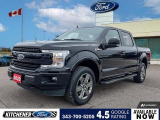 Agate Black Metallic 2020 Ford F-150 Lariat 4D SuperCrew 2.7L V6 EcoBoost 10-Speed Automatic 4WD 4WD, 3.55 Axle Ratio, 4.2 LCD Productivity Screen in Instrument Cluster, 4-Wheel Disc Brakes, 6 Magnetic Running Boards, 7 Speakers, ABS brakes, Adjustable pedals, Air Conditioning, Alloy wheels, AM/FM radio: SiriusXM, AppLink/Apple CarPlay and Android Auto, Auto High-beam Headlights, Auto-dimming Rear-View mirror, Automatic temperature control, Block heater, Body-Colour 2-Bar Style Grille, Body-Colour Door Handles w/Body-Colour Bezel, Body-Colour Front & Rear Bumpers, Box Side Decal, Brake assist, Class IV Trailer Hitch Receiver, Compass, Delay-off headlights, Driver door bin, Driver vanity mirror, Dual front impact airbags, Dual front side impact airbags, Electronic Stability Control, Emergency communication system: SYNC 3 911 Assist, Engine Oil Cooler, Equipment Group 502A Luxury, Exterior Parking Camera Rear, Front anti-roll bar, Front Bucket Seats, Front dual zone A/C, Front fog lights, Front reading lights, Front wheel independent suspension, Fully automatic headlights, GVWR: 2,993 kg (6,600 lb) Payload Package, Heated door mirrors, Heated front seats, Heated Rear Seats, Heated Steering Wheel, Illuminated entry, Lariat Sport Appearance Package, Leather-Trimmed Bucket Seats, Low tire pressure warning, Memory seat, Occupant sensing airbag, Outside temperature display, Overhead airbag, Overhead console, Panic alarm, Passenger door bin, Passenger vanity mirror, Pedal memory, Power door mirrors, Power driver seat, Power passenger seat, Power steering, Power Tilt/Telescoping Steering Column w/Memory, Power windows, Pro Trailer Backup Assist, Quad Beam LED Headlamps & LED Fog Lamps, Radio data system, Radio: AM/FM SiriusXM Satellite, Radio: B&O Sound System by Bang & Olufsen, Rain-Sensing Wipers, Rear Parking Sensors, Rear reading lights, Rear step bumper, Rear window defroster, Remote keyless entry, Security system, Single-Tip Chrome Exhaust, Speed control, Speed-sensing steering, Split folding rear seat, Steering wheel mounted audio controls, SYNC 3, Tachometer, Telescoping steering wheel, Tilt steering wheel, Traction control, Trailer Tow Package, Trip computer, Turn signal indicator mirrors, Universal Garage Door Opener, Upgraded Front Stabilizer Bar, Variably intermittent wipers, Ventilated front seats, Voice-Activated Navigation, Voltmeter, Wheels: 20 6-Spoke Dark Alloy Painted, Windshield Wiper De-Icer.


Reviews:
  * Many owners say the F-150s wide selection of handy and high-tech features plays a major role in its appeal, with the advanced parking and trailer maneuvering systems being common favourites. A commanding driving position, very spacious cabin, and relatively easy-to-use control layouts round out the package. Performance typically rates highly as well, especially from the EcoBoost engines. Source: autoTRADER.ca