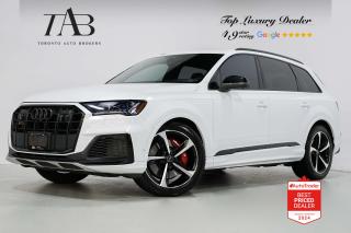 This Powerful 2020 Audi SQ7 4.0T is a local Ontario vehicle with a clean Carfax report and remaining manufacture warranty until August 25,2024 or 80,000kms. It is a high-performance SUV known for its powerful 4.0-liter TFSI V8 engine, which delivers impressive performance, spacious interior, and advanced technology. 

Key Features Includes:

- 4.0 TFSI
- 7 Passengers
- Black Optics Package
- Navigation
- Bluetooth
- Carbon Fiber Interior
- Panoramic Sunroof
- Surround Camera System
- Parking Sensors
- BOSE Audio System
- Sirius XM Radio
- Apple Carplay
- Front and Rear Heated Seats
- Front Ventilated Seats
- Front Massaging Seats
- Cruise Control
- Distance Warning
- Audi Pre Sense
- Side Assist
- Intersection Assist
- Emergency Assist
- Exit Warning
- LED Headlights
- Red Brake Calipers
- 21" Alloy Wheels 

NOW OFFERING 3 MONTH DEFERRED FINANCING PAYMENTS ON APPROVED CREDIT. 

Looking for a top-rated pre-owned luxury car dealership in the GTA? Look no further than Toronto Auto Brokers (TAB)! Were proud to have won multiple awards, including the 2023 GTA Top Choice Luxury Pre Owned Dealership Award, 2023 CarGurus Top Rated Dealer, 2024 CBRB Dealer Award, the Canadian Choice Award 2024,the 2024 BNS Award, the 2023 Three Best Rated Dealer Award, and many more!

With 30 years of experience serving the Greater Toronto Area, TAB is a respected and trusted name in the pre-owned luxury car industry. Our 30,000 sq.Ft indoor showroom is home to a wide range of luxury vehicles from top brands like BMW, Mercedes-Benz, Audi, Porsche, Land Rover, Jaguar, Aston Martin, Bentley, Maserati, and more. And we dont just serve the GTA, were proud to offer our services to all cities in Canada, including Vancouver, Montreal, Calgary, Edmonton, Winnipeg, Saskatchewan, Halifax, and more.

At TAB, were committed to providing a no-pressure environment and honest work ethics. As a family-owned and operated business, we treat every customer like family and ensure that every interaction is a positive one. Come experience the TAB Lifestyle at its truest form, luxury car buying has never been more enjoyable and exciting!

We offer a variety of services to make your purchase experience as easy and stress-free as possible. From competitive and simple financing and leasing options to extended warranties, aftermarket services, and full history reports on every vehicle, we have everything you need to make an informed decision. We welcome every trade, even if youre just looking to sell your car without buying, and when it comes to financing or leasing, we offer same day approvals, with access to over 50 lenders, including all of the banks in Canada. Feel free to check out your own Equifax credit score without affecting your credit score, simply click on the Equifax tab above and see if you qualify.

So if youre looking for a luxury pre-owned car dealership in Toronto, look no further than TAB! We proudly serve the GTA, including Toronto, Etobicoke, Woodbridge, North York, York Region, Vaughan, Thornhill, Richmond Hill, Mississauga, Scarborough, Markham, Oshawa, Peteborough, Hamilton, Newmarket, Orangeville, Aurora, Brantford, Barrie, Kitchener, Niagara Falls, Oakville, Cambridge, Kitchener, Waterloo, Guelph, London, Windsor, Orillia, Pickering, Ajax, Whitby, Durham, Cobourg, Belleville, Kingston, Ottawa, Montreal, Vancouver, Winnipeg, Calgary, Edmonton, Regina, Halifax, and more.

Call us today or visit our website to learn more about our inventory and services. And remember, all prices exclude applicable taxes and licensing, and vehicles can be certified at an additional cost of $799.