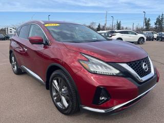 <span>At the top of the Murano lineup, the 2021 Nissan Murano Platinum AWD is a truly luxurious SUV at a truly non-luxury price point.</span>




<span>Its not just the technology and convenience features. The Muranos premium ambience comes from the added space of a midsize SUV, the material selection, and the overall quietness. Yet theres certainly no shortage of features. The Platinum version adds heated front and rear seats plus cooled front seats, a power tilt/telescoping steering wheel, forward collision warning, intelligent cruise control, and 20-inch alloys.</span>




<span>Thats on top of extras like blind spot monitoring, 11-speaker Bose audio, quilted leather seating with contrast micro-piping, and Nissans brilliant Around View Monitor. Theres more, including a heated steering wheel, integrated remote start, an 8-way power drivers seat, a power liftgate, and heated front/rear seats. Theres also a power tilt/telescoping steering wheel that works with the drivers memory functions. Nissan throws in a panoramic sunroof and navigation, as well, plus dual-zone automatic climate control, LED lighting, and proximity access with pushbutton start.</span>




<span style=font-weight: 400;>Thank you for your interest in this vehicle. Its located at Centennial Nissan, 30 Nicholas Lane, Charlottetown, PEI. We look forward to hearing from you - call us at 1-902-892-6577.</span>