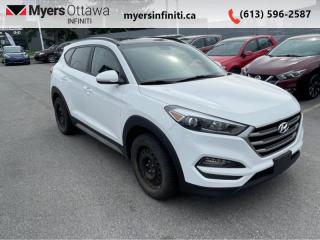 Compare at $21733 - Our Price is just $21100! <br> <br>   With a comfortable ride, slick looks, and strong fuel economy, this Hyundai Tucson has it all. This  2018 Hyundai Tucson is fresh on our lot in Ottawa. <br> <br>Out of all of your options for a compact crossover, this Hyundai Tucson stands out in a big way. The bold look, refined interior, and amazing versatility make it a capable, eager vehicle thats up for anything. It doesnt hurt that it comes with generous standard features and technology. For comfort, technology, and economy in one stylish package, look no further than this versatile Hyundai Tucson. This  SUV has 83,273 kms. Its  white in colour  . It has an automatic transmission and is powered by a  164HP 2.0L 4 Cylinder Engine.  It may have some remaining factory warranty, please check with dealer for details. <br> <br>To apply right now for financing use this link : <a href=https://www.myersinfiniti.ca/finance/ target=_blank>https://www.myersinfiniti.ca/finance/</a><br><br> <br/><br> Buy this vehicle now for the lowest bi-weekly payment of <b>$238.82</b> with $0 down for 60 months @ 11.00% APR O.A.C. ( taxes included, and licensing fees   ).  See dealer for details. <br> <br>*LIFETIME ENGINE TRANSMISSION WARRANTY NOT AVAILABLE ON VEHICLES WITH KMS EXCEEDING 140,000KM, VEHICLES 8 YEARS & OLDER, OR HIGHLINE BRAND VEHICLE(eg. BMW, INFINITI. CADILLAC, LEXUS...)<br> Come by and check out our fleet of 40+ used cars and trucks and 90+ new cars and trucks for sale in Ottawa.  o~o