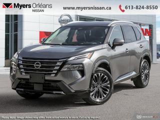 <b>HUD,  Bose Premium Audio,  Leather Seats,  Navigation,  360 Camera!</b><br> <br> <br> <br>  This 2024 Rogue aims to exhilarate the soul and satisfy the need for a dependable family hauler. <br> <br>Nissan was out for more than designing a good crossover in this 2024 Rogue. They were designing an experience. Whether your adventure takes you on a winding mountain path or finding the secrets within the city limits, this Rogue is up for it all. Spirited and refined with space for all your cargo and the biggest personalities, this Rogue is an easy choice for your next family vehicle.<br> <br> This gun metallic SUV  has an automatic transmission and is powered by a  201HP 1.5L 3 Cylinder Engine.<br> <br> Our Rogues trim level is Platinum. This range-topping Rogue Platinum features a drivers head up display and Bose premium audio, and rewards you with 19-inch alloy wheels, quilted anmd perforated semi-aniline leather upholstery, heated rear seats, a power moonroof, a power liftgate for rear cargo access, adaptive cruise control and ProPilot Assist. Also standard include heated front heats, a heated leather steering wheel, mobile hotspot internet access, proximity key with remote engine start, dual-zone climate control, and a 12.3-inch infotainment screen with NissanConnect, Apple CarPlay, and Android Auto. Safety features also include HD Enhanced Intelligent Around View Monitoring, lane departure warning, blind spot detection, front and rear collision mitigation, and rear parking sensors. This vehicle has been upgraded with the following features: Hud,  Bose Premium Audio,  Leather Seats,  Navigation,  360 Camera,  Moonroof,  Power Liftgate. <br><br> <br/>    5.74% financing for 84 months. <br> Payments from <b>$703.66</b> monthly with $0 down for 84 months @ 5.74% APR O.A.C. ( Plus applicable taxes -  $621 Administration fee included. Licensing not included.    ).  Incentives expire 2024-05-31.  See dealer for details. <br> <br>We are proud to regularly serve our clients and ready to help you find the right car that fits your needs, your wants, and your budget.And, of course, were always happy to answer any of your questions.Proudly supporting Ottawa, Orleans, Vanier, Barrhaven, Kanata, Nepean, Stittsville, Carp, Dunrobin, Kemptville, Westboro, Cumberland, Rockland, Embrun , Casselman , Limoges, Crysler and beyond! Call us at (613) 824-8550 or use the Get More Info button for more information. Please see dealer for details. The vehicle may not be exactly as shown. The selling price includes all fees, licensing & taxes are extra. OMVIC licensed.Find out why Myers Orleans Nissan is Ottawas number one rated Nissan dealership for customer satisfaction! We take pride in offering our clients exceptional bilingual customer service throughout our sales, service and parts departments. Located just off highway 174 at the Jean DÀrc exit, in the Orleans Auto Mall, we have a huge selection of New vehicles and our professional team will help you find the Nissan that fits both your lifestyle and budget. And if we dont have it here, we will find it or you! Visit or call us today.<br> Come by and check out our fleet of 50+ used cars and trucks and 110+ new cars and trucks for sale in Orleans.  o~o