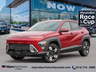 <b>Heated Seats,  Apple CarPlay,  Android Auto,  Remote Start,  Heated Steering Wheel!</b><br> <br> <br> <br>  This Kona may be a small SUV but its big on adventure. <br> <br>With more versatility than its tiny stature lets on, this Kona is ready to prove that big things can come in small packages. With an incredibly long feature list, this Kona is incredibly safe and comfortable, compatible with just about anything, and ready for lifes next big adventure. For distilled perfection in the busy crossover SUV segment, this Kona is the obvious choice.<br> <br> This ultimate red SUV  has an automatic transmission and is powered by a  147HP 2.0L 4 Cylinder Engine.<br> This vehicles price also includes $2984 in additional equipment.<br> <br> Our Konas trim level is Preferred AWD. This Kona Preferred AWD rewards you with all-weather usability and steps things up with a heated steering wheel, adaptive cruise control and upgraded aluminum wheels, along with standard features such as heated front seats, front and rear LED lights, remote engine start, and an immersive dual-LCD dash display with a 12.3-inch infotainment screen bundled with Apple CarPlay, Android Auto and Bluelink+ selective service internet access. Safety features also include blind spot detection, lane keeping assist with lane departure warning, front pedestrian braking, and forward collision mitigation. This vehicle has been upgraded with the following features: Heated Seats,  Apple Carplay,  Android Auto,  Remote Start,  Heated Steering Wheel,  Adaptive Cruise Control,  Aluminum Wheels. <br><br> <br/> See dealer for details. <br> <br><br> Come by and check out our fleet of 50+ used cars and trucks and 90+ new cars and trucks for sale in Ottawa.  o~o