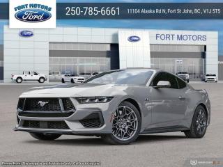 <b>Leather Seats, Ford Co-Pilot360 Assist, Connected Navigation, Premium Audio, Recaro Seats!</b><br> <br>   The legacy of combining performance, style, and value continues in this fantastic Ford Mustang. <br> <br>From the roar of the engine to its unmistakable style, this all-new Ford Mustang is guaranteed to raise your heart rate and stir your soul. A performance car through and through, this Mustang offers responsive driving dynamics, a comfortable ride and endless smiles by the mile. Its easy to see why the Ford Mustang is still a true American icon.<br> <br> This iconic silver metallic coupe  has a 6 speed manual transmission and is powered by a  480HP 5.0L 8 Cylinder Engine.<br> <br> Our Mustangs trim level is GT Premium. With even more performance, this Mustang GT Premium comes with an uprated powertrain and a lip spoiler, along with heated and ventilated seats with ActiveX upholstery, a heated steering wheel, dual-zone climate control, upgraded aluminum wheels and an upgraded 9-speaker audio system. The great standard features continue with LED headlights, smart device remote engine start, FordPass Connect tracking, smart device integration, and a dazzling 13.2-inch touchscreen with SYNC 4.0 QNX. Safety features include blind spot detection, lane keeping assist with lane departure warning, automatic emergency braking, and front and rear collision mitigation. This vehicle has been upgraded with the following features: Leather Seats, Ford Co-pilot360 Assist, Connected Navigation, Premium Audio, Recaro Seats, Gt Performance Package. <br><br> View the original window sticker for this vehicle with this url <b><a href=http://www.windowsticker.forddirect.com/windowsticker.pdf?vin=1FA6P8CF3R5425612 target=_blank>http://www.windowsticker.forddirect.com/windowsticker.pdf?vin=1FA6P8CF3R5425612</a></b>.<br> <br>To apply right now for financing use this link : <a href=https://www.fortmotors.ca/apply-for-credit/ target=_blank>https://www.fortmotors.ca/apply-for-credit/</a><br><br> <br/><br>Come down to Fort Motors and take it for a spin!<p><br> Come by and check out our fleet of 30+ used cars and trucks and 60+ new cars and trucks for sale in Fort St John.  o~o