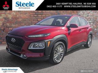 COMFY RIDE WITH LOADS & LOADS OF FEATURES!2019 Hyundai Kona 2.0L Preferred HEATED SEATS | HEATED STEERING WHEEL 3.648 Axle Ratio, 4-Wheel Disc Brakes, Air Conditioning, Alloy wheels, AppLink/Apple CarPlay and Android Auto, Delay-off headlights, Driver vanity mirror, Dual front impact airbags, Dual front side impact airbags, Front anti-roll bar, Fully automatic headlights, Heated steering wheel, Occupant sensing airbag, Overhead airbag, Overhead console, Power steering, Power windows, Rear window wiper, Tachometer, Telescoping steering wheel, Tilt steering wheel, Trip computer.Odometer is 18491 kilometers below market average!Pulse Red 2019 Hyundai Kona 2.0L Preferred HEATED SEATS | HEATED STEERING WHEEL AWD 6-Speed Automatic 2.0L I4 MPI DOHC 16V LEV3-ULEV70 147hpSteele Mitsubishi has the largest and most diverse selection of preowned vehicles in HRM. Buy with confidence, knowing we use fair market pricing guaranteeing the absolute best value in all of our pre owned inventory!Steele Auto Group is one of the most diversified group of automobile dealerships in Canada, with 60 dealerships selling 29 brands and an employee base of well over 2300. Sales are up over last year and our plan going forward is to expand further into Atlantic Canada and the United States furthering our commitment to our Canadian customers as well as welcoming our new customers in the USA.Reviews:* Owners tend to report being impressed by the Konas unique looks, sporty and refined drive, strong wintertime performance, maneuverability, and overall bang for the buck. Enthusiast drivers should find the available turbo engine and paddle-shift transmission to be smooth and thrifty when driven gently, and entertaining and eager when driven spiritedly. Source: autoTRADER.ca