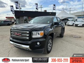 <b>Bluetooth,  Rear View Camera,  OnStar,  SiriusXM,  Air Conditioning!</b><br> <br>    The GMC Canyon is the most upscale entry in the mid-size pickup truck segment. This  2015 GMC Canyon is for sale today. <br> <br>The 2015 Canyon is built for everything you do with the durability and premium detail you expect from a GMC pickup. Capable, versatile, and entirely refined, the mid-size Canyon balances power and technology in a design that is spacious and efficient. Whether you need a pickup truck for some occasional hauling or you just want a truck, the premium GMC Canyon fits the bill. It has almost as much capability as its bigger counterparts, but its easier to maneuver, easier to park, and returns better fuel economy. This  Crew Cab 4X4 pickup  has 237,319 kms. Its  black in colour  . It has a 6 speed automatic transmission and is powered by a  305HP 3.6L V6 Cylinder Engine.   This vehicle has been upgraded with the following features: Bluetooth,  Rear View Camera,  Onstar,  Siriusxm,  Air Conditioning,  Steering Wheel Audio Control. <br> <br>To apply right now for financing use this link : <a href=https://www.platinumautosport.com/credit-application/ target=_blank>https://www.platinumautosport.com/credit-application/</a><br><br> <br/><br><br> We know that you have high expectations, and as car dealers, we enjoy the challenge of meeting and exceeding those standards each and every time. Allow us to demonstrate our commitment to excellence! </br>

<br> As your one stop shop for quality pre owned vehicles and hassle free auto financing in Saskatoon, we provide the following offers & incentives for our valued clients in Saskatchewan, Alberta & Manitoba. </br> o~o