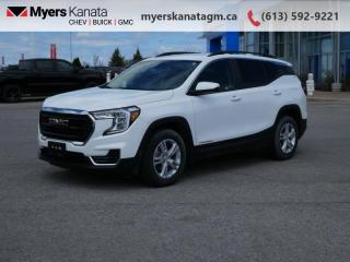 <b>Low Mileage, Remote Start,  Aluminum Wheels,  Lane Keep Assist,  Forward Collision Alert,  Rear View Camera!</b><br> <br>     This  2022 GMC Terrain is for sale today in Kanata. <br> <br>This 2022 GMC Terrain shows that Professional Grade is more than an idea, its a way of life. From endless details that relentlessly improve the SUVs usability, to striking style, and amazing capability, this 2022 Terrain is exactly what you expect from a GMC SUV. The interior has a clean design, with upscale materials like soft-touch surfaces and premium trim. Quiet, spacious and comfortable, this Terrain is exactly what youd expect from the Professional Grade SUV. For the next step in the evolution of the crossover and small SUV segment, dont miss this GMC Terrain. This low mileage  SUV has just 23,564 kms. Its  white in colour  . It has an automatic transmission and is powered by a  170HP 1.5L 4 Cylinder Engine. <br> <br> Our Terrains trim level is SLE. This amazing crossover comes with some impressive features such as a colour touchscreen infotainment system featuring wireless Apple CarPlay, Android Auto and SiriusXM plus its also 4G LTE hotspot capable. This Terrain SLE also includes lane keep assist with lane departure warning, forward collision alert, Teen Driver technology, a remote engine starter, a rear vision camera, LED signature lighting, StabiliTrak with hill decent control, a leather-wrapped steering wheel with audio and cruise controls, a power driver seat and a 60/40 split-folding rear seat to make hauling larger items a breeze. This vehicle has been upgraded with the following features: Remote Start,  Aluminum Wheels,  Lane Keep Assist,  Forward Collision Alert,  Rear View Camera,  Android Auto,  Apple Carplay. <br> <br>To apply right now for financing use this link : <a href=https://www.myerskanatagm.ca/finance/ target=_blank>https://www.myerskanatagm.ca/finance/</a><br><br> <br/><br>Price is plus HST and licence only.<br>Book a test drive today at myerskanatagm.ca<br>*LIFETIME ENGINE TRANSMISSION WARRANTY NOT AVAILABLE ON VEHICLES WITH KMS EXCEEDING 140,000KM, VEHICLES 8 YEARS & OLDER, OR HIGHLINE BRAND VEHICLE(eg. BMW, INFINITI. CADILLAC, LEXUS...)<br> Come by and check out our fleet of 40+ used cars and trucks and 120+ new cars and trucks for sale in Kanata.  o~o