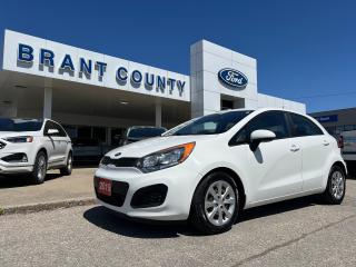 <p class=MsoNoSpacing><br />KEY FEATURES: 2015 Kia Rio, LX+, 1.6L 4cyl, Auto transmission, White, Cloth seats, power windows and locks</p><p class=MsoNoSpacing><br />SERVICE/RECON – Full Safety Inspection completed, oil and filter change completed - Please contact us for more details.</p><p class=MsoNoSpacing><br />Price includes safety.<span style=mso-spacerun: yes;>  </span>We are a full disclosure dealership - ask to see this vehicles CarFax report.</p><p class=MsoNoSpacing><br />Please Call 519-756-6191, Email sales@brantcountyford.ca for more information and availability on this vehicle.<span style=mso-spacerun: yes;>  </span>Brant County Ford is a family-owned dealership and has been a proud member of the Brantford community for over 40 years!</p><p class=MsoNoSpacing><br />** See dealer for details.</p><p class=MsoNoSpacing>*Please note all prices are plus HST and Licensing.</p><p class=MsoNoSpacing>* Prices in Ontario, Alberta and British Columbia include OMVIC/AMVIC fee (where applicable), accessories, other dealer installed options, administration and other retailer charges.</p><p class=MsoNoSpacing>*The sale price assumes all applicable rebates and incentives (Delivery Allowance/Non-Stackable Cash/3-Payment rebate/SUV Bonus/Winter Bonus, Safety etc</p><p class=MsoNoSpacing>All prices are in Canadian dollars (unless otherwise indicated). Retailers are free to set individual prices.</p>