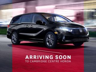 <p><strong>Introducing the 2024 Honda Odyssey Touring: Elevate Your Family Adventures!</strong></p>

<p>Why should kids have all the fun? With the Odyssey Touring, youll experience a new level of family travel thats nothing short of extraordinary. Heres why you need to get behind the wheel:</p>

<p><strong>CabinWatch:</strong> Keep a watchful eye on your precious cargo, even when theyre in rear-facing car seats. Monitor the second and third rows on the 8 center display, day or night.</p>

<p><strong>CabinTalk In-Car PA System:</strong> Stay connected with everyone on board effortlessly. Broadcast your voice to the 2nd- and 3rd-row speakers and headphones, making sure everyone hears you loud and clear.</p>

<p><strong>Honda Satellite-Linked Navigation System (GPS):</strong> Never lose your way again! Our bilingual voice recognition system ensures youre always on the right path.</p>

<p><strong>Advanced Rear Entertainment System:</strong> Keep your passengers entertained with a stunning 10.2-inch high-resolution screen, Blu-ray player, and embedded streaming media apps.</p>

<p><strong>Spacious & Convenient:</strong> Theres room for the whole family and their gear, thanks to the hands-free access power tailgate.</p>

<p><strong>Performance: </strong>The Odyssey Touring boasts a powerful 3.5-litre V6 engine, a 10-speed automatic transmission, and front-wheel drive for a smooth and efficient ride.</p>

<p><strong>Safety First:</strong> Honda Sensing technologies (safety technology) are your guardian angels on the road. Adaptive Cruise Control, Forward Collision Warning, Collision Mitigation Braking, Lane Departure Warning, Lane Keeping Assist, Road Departure Mitigation, and Blind Spot Information (BSI) system keep you and your loved ones safe.</p>

<p><strong>Interior Comfort: </strong>Enjoy ventilated and heated front seats, wireless charging, AT&T Wi-Fi Hotspot, and the new CabinControl App that lets everyone control the rear temperature, music playlists, and navigation.</p>

<p><strong>Entertainment Galore: </strong>Stay entertained with SiriusXM satellite radio and seamless smartphone integration via Apple CarPlay (Apple Auto) and Android Auto (Android Play) .</p>

<p><strong>Convenience at Your Fingertips:</strong> Remote engine starter and proximity key entry with pushbutton (push button) start make your journey more convenient. Plus, the walk-away door lock adds peace of mind.</p>

<p><strong>Stay Connected: </strong>Keep your passengers happy, connected, and in control throughout your journey.</p>

<p><em><strong>Premium paint charge of $300 is not included on all colours/models.</strong></em></p>

<p><span style=color:#ff0000><em><strong>Incoming factory order, available for sale.</strong></em></span></p>

<p>Experience the Difference at Cambridge Centre Honda! Why Test Drive Here? You choose: drive with a sales person or on your own, extended overnight and at home test drives available. Why Purchase Here? VIP Coupon Booklet: up to $1000 in service & other savings, FREE Ontario-Wide Delivery. Cambridge Centre Honda proudly serves customers from Cambridge, Kitchener, Waterloo, Brantford, Hamilton, Waterford, Brant, Woodstock, Paris, Branchton, Preston, Hespeler, Galt, Puslinch, Morriston, Roseville, Plattsville, New Hamburg, Baden, Tavistock, Stratford, Wellesley, St. Clements, St. Jacobs, Elmira, Breslau, Guelph, Fergus, Elora, Rockwood, Halton Hills, Georgetown, Milton and all across Ontario!</p>