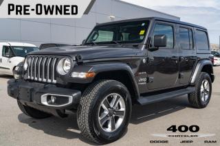 Used 2022 Jeep Wrangler Unlimited Sahara LEATHER-FACED BUCKET SEATS I FRONT HEATED SEATS AND STEERING WHEEL I REMOTE START SYSTEM I TRAILER T for sale in Innisfil, ON