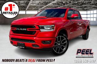 2020 Ram 1500 Laramie Sport Crew Cab | 3.0L EcoDiesel Engine | 64" Bed | FULLY LOADED | Heated & Ventilated Leather Bucket Seats | Dual-pane Panoramic Sunroof | 19 Speaker Harman/Kardon | Uconnect 12" Touchscreen Display w/ Navigation | Apple CarPlay & Android Auto | Wireless Charger | Second Row Heated Seats | Blind Spot | Parking Sensors | 3.92 Rear Axle | Class IV Hitch Receiver | Trailer Brake Control | 22" Wheels

One Owner

Introducing the ultimate workhorse, the 2020 Ram 1500 Laramie Sport Crew Cab. This fully loaded truck combines power, luxury, and capability to elevate your driving experience. Powered by a robust 3.0L EcoDiesel engine, it delivers impressive performance while maintaining excellent fuel efficiency. Step inside the spacious and refined cabin, where youll find heated and ventilated leather bucket seats, providing comfort and support on every journey. The dual-pane panoramic sunroof floods the interior with natural light, creating an open and airy atmosphere. Stay entertained and connected with the advanced Uconnect 12" touchscreen display featuring navigation, Apple CarPlay, and Android Auto integration. With safety features like blind-spot monitoring and parking sensors, you can navigate with confidence in any environment. Despite its higher kilometers, this truck is in excellent shape, and with the available peace of mind of an OEM manufacturer warranty available up to 200,000km, you can enjoy worry-free driving for years to come. Dont miss your chance to experience the perfect blend of performance and luxury with the 2020 Ram 1500 Laramie Sport Crew Cab.
______________________________________________________

Engage & Explore with Peel Chrysler: Whether youre inquiring about our latest offers or seeking guidance, 1-866-652-6197 connects you directly. Dive deeper online or connect with our team to navigate your automotive journey seamlessly.

WE TAKE ALL TRADES & CREDIT. WE SHIP ANYWHERE IN CANADA! OUR TEAM IS READY TO SERVE YOU 7 DAYS! COME SEE WHY NOBODY BEATS A DEAL FROM PEEL! Your Source for ALL make and models used cars and trucks
______________________________________________________

*FREE CarFax (click the link above to check it out at no cost to you!)*

*FULLY CERTIFIED! (Have you seen some of these other dealers stating in their advertisements that certification is an additional fee? NOT HERE! Our certification is already included in our low sale prices to save you more!)

______________________________________________________

Peel Chrysler  A Trusted Destination: Based in Port Credit, Ontario, we proudly serve customers from all corners of Ontario and Canada including Toronto, Oakville, North York, Richmond Hill, Ajax, Hamilton, Niagara Falls, Brampton, Thornhill, Scarborough, Vaughan, London, Windsor, Cambridge, Kitchener, Waterloo, Brantford, Sarnia, Pickering, Huntsville, Milton, Woodbridge, Maple, Aurora, Newmarket, Orangeville, Georgetown, Stouffville, Markham, North Bay, Sudbury, Barrie, Sault Ste. Marie, Parry Sound, Bracebridge, Gravenhurst, Oshawa, Ajax, Kingston, Innisfil and surrounding areas. On our website www.peelchrysler.com, you will find a vast selection of new vehicles including the new and used Ram 1500, 2500 and 3500. Chrysler Grand Caravan, Chrysler Pacifica, Jeep Cherokee, Wrangler and more. All vehicles are priced to sell. We deliver throughout Canada. website or call us 1-866-652-6197. 

Your Journey, Our Commitment: Beyond the transaction, Peel Chrysler prioritizes your satisfaction. While many of our pre-owned vehicles come equipped with two keys, variations might occur based on trade-ins. Regardless, our commitment to quality and service remains steadfast. Experience unmatched convenience with our nationwide delivery options. All advertised prices are for cash sale only. Optional Finance and Lease terms are available. A Loan Processing Fee of $499 may apply to facilitate selected Finance or Lease options. If opting to trade an encumbered vehicle towards a purchase and require Peel Chrysler to facilitate a lien payout on your behalf, a Lien Payout Fee of $299 may apply. Contact us for details. Peel Chrysler Pre-Owned Vehicles come standard with only one key.