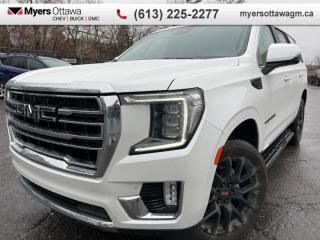 <b>PERFECT COLOR COMBO</b><br>   Compare at $84188 - Myers Cadillac is just $81736! <br> <br>JUST IN - 2023 YUKON SLT LUXURY PACKAGE- DUAL PANEL SUNROOF, 22 GLOSS BLACK WHEELS, SIDE STEPS, POWER HANDS FREE LIFTGATE, 2ND ROW CAPTAINS SEATS, HEATED AND COOLED SEATS, HEATED STEERING WHEEL, 5.3 V8M 4X4, REMOTE STARTM PUSH TO START, LOW LOW KM, CLEAN CARFAX, ONE OWNER, CERTIFIED, NO ADMIN FEES<br> <br>To apply right now for financing use this link : <a href=https://creditonline.dealertrack.ca/Web/Default.aspx?Token=b35bf617-8dfe-4a3a-b6ae-b4e858efb71d&Lang=en target=_blank>https://creditonline.dealertrack.ca/Web/Default.aspx?Token=b35bf617-8dfe-4a3a-b6ae-b4e858efb71d&Lang=en</a><br><br> <br/><br>All prices include Admin fee and Etching Registration, applicable Taxes and licensing fees are extra.<br>*LIFETIME ENGINE TRANSMISSION WARRANTY NOT AVAILABLE ON VEHICLES WITH KMS EXCEEDING 140,000KM, VEHICLES 8 YEARS & OLDER, OR HIGHLINE BRAND VEHICLE(eg. BMW, INFINITI. CADILLAC, LEXUS...)<br> Come by and check out our fleet of 40+ used cars and trucks and 150+ new cars and trucks for sale in Ottawa.  o~o