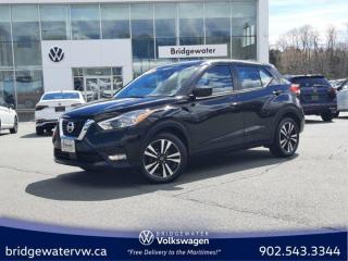 New Price! Odometer is 5755 kilometers below market average! Super Black 2020 Nissan Kicks SV Auto | FWD | Apple Carplay | Android Auto | Nissan FWD CVT 1.6L 4-Cylinder DOHC 16V Bridgewater Volkswagen, Located in Bridgewater Nova Scotia.6 Speakers, ABS brakes, Air Conditioning, Alloy wheels, AM/FM radio: SiriusXM, Auto High-beam Headlights, Automatic temperature control, Blind Spot Warning, Block heater, Brake assist, Bumpers: body-colour, Cloth Seat Trim, Compass, Driver door bin, Driver vanity mirror, Drivers Seat Mounted Armrest, Dual front impact airbags, Dual front side impact airbags, Electronic Stability Control, Front anti-roll bar, Front Bucket Seats, Front fog lights, Front reading lights, Front wheel independent suspension, Full Tank of Fuel & Floor Mats, Fully automatic headlights, Heated door mirrors, Heated Front Bucket Seats, Heated front seats, Illuminated entry, Knee airbag, Low tire pressure warning, NissanConnect featuring Apple CarPlay and Android Auto, Occupant sensing airbag, Outside temperature display, Overhead airbag, Panic alarm, Passenger door bin, Passenger vanity mirror, Power door mirrors, Power steering, Power windows, Radio data system, Radio: AM/FM Audio System, Rear Parking Sensors, Rear reading lights, Rear side impact airbag, Rear window defroster, Rear window wiper, Remote keyless entry, Speed control, Split folding rear seat, Sport steering wheel, Steering wheel mounted audio controls, Tachometer, Telescoping steering wheel, Tilt steering wheel, Traction control, Trip computer, Variably intermittent wipers.Certification Program Details: 150 Points Inspection Fresh Oil Change Free Carfax Full Detail 2 years MVI Full Tank of Gas The 150+ point inspection includes: Engine Instrumentation Interior components Pre-test drive inspections The test drive Service bay inspection Appearance Final inspectionReviews:* Owners tend to appreciate the Kicks responsive drive, deep and accommodating cargo space, optional stereo system, and smooth transmission. Overall, most Kicks owners report fantastic value for the money. Source: autoTRADER.ca