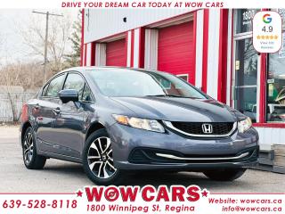 2015 Honda Civic EX includes: <br/> Odometer: 114,585km <br/> Sale Price: $19,998+taxes <br/> Financing Available  <br/> <br/>  <br/> WOW Factors:-  <br/> -Certified and mechanical inspection  <br/> -One Owner <br/> <br/>  <br/> Highlight Features:- <br/> -Sunroof <br/> -Push Button Start <br/> -Heated Seats <br/> -Alloy Wheels <br/> -Backup-Camera <br/> -Cruise Control and much more. <br/> <br/>  <br/> Financing Available  <br/> Welcome to WOW CARS Family! <br/> Our prior most priority is the satisfaction of the customers in each aspect. We deal with the sale/purchase of pre-owned Cars, SUVs, VANs, and Trucks. Our main values are Truth, Transparency, and Believe. <br/> <br/>  <br/> Visit WOW CARS Today at 1800 Winnipeg Street Regina, SK S4P1G2, or give us a call at (639) 528-8II8. <br/>