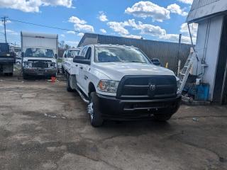<p> 2016 Ram 3500 ST 4WD Crew Cab Flatbed - $25,500<br><br>Year: 2016<br>Mileage: 180,000 km<br>Transmission: Automatic<br>Engine: 8 Cylinder, 6.4 L Gas<br>Drivetrain: 4X4<br>Color: White Exterior, Black Interior<br><br>Features:<br><br>-10 ft Flatbed<br>-Dual Rear Wheels<br>-Four Door Configuration<br>-Seats up to 6 Passengers<br>-Air Conditioning<br>-Power Windows, Locks, and Mirrors<br>-Tow Hinge<br>-Certified<br>-Excellent Condition<br>-Warranty Available<br>-Financing Available<br><br>The 2016 Ram 3500 ST features a 10 ft flatbed, ideal for businesses that require solid transport capabilities. Its powerful 6.4 L V8 engine and 4X4 drivetrain ensure dependable performance for various work environments. This truck is certified and kept in excellent condition. We offer flexible financing options and a comprehensive warranty to make your purchase easier and more secure.<br><br>Contact Information:<br><br>Name: Abraham<br>Phone: 416-428-7411<br>Business Name: A and A Truck Sale<br>Address: 916 Caledonia Rd, Toronto, ON M6B3Y1<span id=jodit-selection_marker_1713990044299_5700725179635222 data-jodit-selection_marker=start style=line-height: 0; display: none;></span><br> </p>
