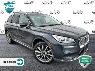 Odometer is 11943 kilometers below market average!<br><br>New Tires, New Brakes, 14 Speakers, Air Conditioning, Alloy wheels, Auto High-beam Headlights, Exterior Parking Camera Rear, Four wheel independent suspension, Front dual zone A/C, Fully automatic headlights, Illuminated entry<br><br>Luxury Leather Heated Comfort Seats, Memory seat, Navigation System, Power driver seat, Power Liftgate, Power moonroof: Panoramic Vista Roof, Power steering, Power windows, Radio: Revel Audio System w/HD Radio & MP3, Remote keyless entry, Security system<br><br>SiriusXM Radio, SYNC 3 Communications & Entertainment System, Voice-Activated Touchscreen Navigation System, Wheels: 19 Ultra Bright Machined Aluminum.<br><br>Blue 2020 Lincoln Corsair Reserve 4D Sport Utility 2.0L I4 8-Speed Automatic AWD<p> </p>

<h4>VALUE+ CERTIFIED PRE-OWNED VEHICLE</h4>

<p>36-point Provincial Safety Inspection<br />
172-point inspection combined mechanical, aesthetic, functional inspection including a vehicle report card<br />
Warranty: 30 Days or 1500 KMS on mechanical safety-related items and extended plans are available<br />
Complimentary CARFAX Vehicle History Report<br />
2X Provincial safety standard for tire tread depth<br />
2X Provincial safety standard for brake pad thickness<br />
7 Day Money Back Guarantee*<br />
Market Value Report provided<br />
Complimentary 3 months SIRIUS XM satellite radio subscription on equipped vehicles<br />
Complimentary wash and vacuum<br />
Vehicle scanned for open recall notifications from manufacturer</p>

<p>SPECIAL NOTE: This vehicle is reserved for AutoIQs retail customers only. Please, No dealer calls. Errors & omissions excepted.</p>

<p>*As-traded, specialty or high-performance vehicles are excluded from the 7-Day Money Back Guarantee Program (including, but not limited to Ford Shelby, Ford mustang GT, Ford Raptor, Chevrolet Corvette, Camaro 2SS, Camaro ZL1, V-Series Cadillac, Dodge/Jeep SRT, Hyundai N Line, all electric models)</p>

<p>INSGMT</p>