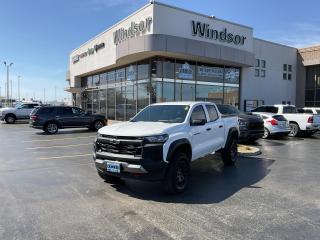 Recent Arrival!

White 2023 Chevrolet Colorado Trail Boss 4WD 8-Speed Automatic 2.7L Turbo

**CARPROOF CERTIFIED**, 4WD.

* PLEASE SEE OUR MAIN WEBSITE FOR MORE PICTURES AND CARFAX REPORTS *

 Buy in confidence at WINDSOR CHRYSLER with our 95-point safety inspection by our certified technicians. Searching for your upgrade has never been easier.

 You will immediately get the low market price based on our market research, which means no more wasted time shopping around for the best price, Its time to drive home the most car for your money today.

 OVER 100 Pre-Owned Vehicles in Stock! 

Our Finance Team will secure the Best Interest Rate from one of out 20 Auto Financing Lenders that can get you APPROVED!

 Financing Available For All Credit Types!

 Whether you have Great Credit, No Credit, Slow Credit, Bad Credit, Been Bankrupt, On Disability, Or on a Pension, we have options.

 Looking to just sell your vehicle? 

We buy all makes and models let us buy your vehicle.

 Proudly Serving Windsor, Essex, Leamington, Kingsville, Belle River, LaSalle, Amherstburg, Tecumseh, Lakeshore, Strathroy, Stratford, Leamington, Tilbury, Essex, St. Thomas, Waterloo, Wallaceburg, St. Clair Beach, Puce, Riverside, London, Chatham, Kitchener, Guelph, Goderich, Brantford, St. Catherines, Milton, Mississauga, Toronto, Hamilton, Oakville, Barrie, Scarborough, and the GTA.