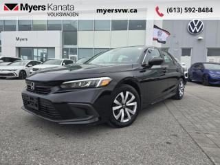 <b>Android Auto,  Heated Seats,  Apple CarPlay,  Remote Start,  Traffic Sign Recognition!</b><br> <br>  Compare at $25748 - Our Price is just $24998! <br> <br>   The all-new 2022 Honda Civic Sedan is a modern expression of Hondas human-centered design philosophy. This  2022 Honda Civic Sedan is fresh on our lot in Kanata. <br> <br>The quintessential Honda Civic has always prided itself on being a practical sedan that not only gets you there, but does it effortlessly and in classic style. This all-new 2022 Honda Civic is no different and will not disappoint, boasting a spacious and a bright cabin that has been carefully crafted to reduce noise while giving you a more premium ride. Whether this is your first car, your last car or something inbetween, the Honda Civic offers a sporty look and the specs to back it up.This  sedan has 30,245 kms. Its  crystal black pearl in colour  . It has an automatic transmission and is powered by a  158HP 2.0L 4 Cylinder Engine. <br> <br> Our Civic Sedans trim level is LX. Every Civic comes with an amazing safety suite including collision mitigation, lane keep assist, road departure mitigation, traffic sign recognition, adaptive cruise with low speed follow, blind spot monitoring, and traffic jam assist. Additional tech features come in the infotainment system, including Android Auto, Apple CarPlay, touchscreen controls, Bluetooth, and Siri Eyes Free. Other great features include heated seats for comfort, a high tech driver information center, proximity keys, remote start, and LED lighting with automatic high beams. This vehicle has been upgraded with the following features: Android Auto,  Heated Seats,  Apple Carplay,  Remote Start,  Traffic Sign Recognition,  Lane Keep Assist,  Blind Spot Monitor. <br> <br>To apply right now for financing use this link : <a href=https://www.myersvw.ca/en/form/new/financing-request-step-1/44 target=_blank>https://www.myersvw.ca/en/form/new/financing-request-step-1/44</a><br><br> <br/><br>Backed by Myers Exclusive NO Charge Engine/Transmission for life program lends itself for your peace of mind and you can buy with confidence. Call one of our experienced Sales Representatives today and book your very own test drive! Why buy from us? Move with the Myers Automotive Group since 1942! We take all trade-ins - Appraisers on site - Full safety inspection including e-testing and professional detailing prior delivery! Every vehicle comes with a free Car Proof History report.<br><br>*LIFETIME ENGINE TRANSMISSION WARRANTY NOT AVAILABLE ON VEHICLES MARKED AS-IS, VEHICLES WITH KMS EXCEEDING 140,000KM, VEHICLES 8 YEARS & OLDER, OR HIGHLINE BRAND VEHICLES (eg.BMW, INFINITI, CADILLAC, LEXUS...). FINANCING OPTIONS NOT AVAILABLE ON VEHICLES MARKED AS-IS OR AS-TRADED.<br> Come by and check out our fleet of 30+ used cars and trucks and 90+ new cars and trucks for sale in Kanata.  o~o