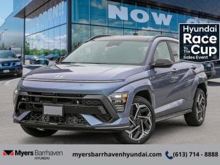 <b>Cooled Seats,  Navigation,  Premium Audio,  360 Camera,  Sunroof!</b><br> <br> <br> <br>  This high tech SUV is compatible with pretty much anything, even adventure. <br> <br>With more versatility than its tiny stature lets on, this Kona is ready to prove that big things can come in small packages. With an incredibly long feature list, this Kona is incredibly safe and comfortable, compatible with just about anything, and ready for lifes next big adventure. For distilled perfection in the busy crossover SUV segment, this Kona is the obvious choice.<br> <br> This meta blue SUV  has an automatic transmission and is powered by a  190HP 1.6L 4 Cylinder Engine.<br> This vehicles price also includes $2984 in additional equipment.<br> <br> Our Konas trim level is N Line Ultimate AWD. Endless thrills and excitement are assured in this Kona N Line Ultimate, with performance upgrades and aggressive styling, as well as ventilated and heated seats, inbuilt navigation, Bose premium audio, and a 360 camera system. Also standard include heated steering wheel, adaptive cruise control, upgraded aluminum wheels, remote engine start, and an immersive dual-LCD dash display with a 12.3-inch infotainment screen bundled with Apple CarPlay, Android Auto and Bluelink+ selective service internet access. Safety features also include blind spot detection, lane keeping assist with lane departure warning, front pedestrian braking, and forward collision mitigation. This vehicle has been upgraded with the following features: Cooled Seats,  Navigation,  Premium Audio,  360 Camera,  Sunroof,  Climate Control,  Heated Steering Wheel. <br><br> <br/> See dealer for details. <br> <br><br> Come by and check out our fleet of 50+ used cars and trucks and 90+ new cars and trucks for sale in Ottawa.  o~o