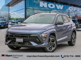 <b>Cooled Seats,  Navigation,  Premium Audio,  360 Camera,  Sunroof!</b><br> <br> <br> <br>  This Kona may be a small SUV but its big on adventure. <br> <br>With more versatility than its tiny stature lets on, this Kona is ready to prove that big things can come in small packages. With an incredibly long feature list, this Kona is incredibly safe and comfortable, compatible with just about anything, and ready for lifes next big adventure. For distilled perfection in the busy crossover SUV segment, this Kona is the obvious choice.<br> <br> This meta blue SUV  has an automatic transmission and is powered by a  190HP 1.6L 4 Cylinder Engine.<br> This vehicles price also includes $2984 in additional equipment.<br> <br> Our Konas trim level is N Line Ultimate AWD. Endless thrills and excitement are assured in this Kona N Line Ultimate, with performance upgrades and aggressive styling, as well as ventilated and heated seats, inbuilt navigation, Bose premium audio, and a 360 camera system. Also standard include heated steering wheel, adaptive cruise control, upgraded aluminum wheels, remote engine start, and an immersive dual-LCD dash display with a 12.3-inch infotainment screen bundled with Apple CarPlay, Android Auto and Bluelink+ selective service internet access. Safety features also include blind spot detection, lane keeping assist with lane departure warning, front pedestrian braking, and forward collision mitigation. This vehicle has been upgraded with the following features: Cooled Seats,  Navigation,  Premium Audio,  360 Camera,  Sunroof,  Climate Control,  Heated Steering Wheel. <br><br> <br/> See dealer for details. <br> <br><br> Come by and check out our fleet of 20+ used cars and trucks and 80+ new cars and trucks for sale in Ottawa.  o~o