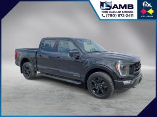 THE PRICE YOU SEE, PLUS GST. GUARANTEED!3.5 LITER POWERBOOST FULL HYBRID, HEV 10 SPEED TRANS, 360 DEGREE CAMERA, LEATHER INTERIOR, TWIN PANEL MOONROOF.     The 2022 Ford F-150 Lariat with the 502A package and the 3.5-liter PowerBoost hybrid engine combines luxury, cutting-edge technology, and impressive performance in a full-size pickup truck. The Lariat trim level is positioned as a higher-end option in the F-150 lineup, offering a blend of comfort, capability, and advanced features. The 3.5-liter PowerBoost V6 engine is a hybrid powertrain that combines a twin-turbocharged engine with an electric motor for enhanced efficiency and power. This setup delivers a remarkable 430 horsepower and 570 lb-ft of torque, providing robust performance while also offering improved fuel efficiency compared to traditional gasoline engines. The engine is paired with a 10-speed automatic transmission and comes with the capability of powering tools and devices with its Pro Power Onboard generator feature. The 502A package adds even more features and amenities to the F-150 Lariat, enhancing its comfort and convenience. This package typically includes premium upgrades such as dual-zone automatic climate control, leather-trimmed seats with heating and ventilation for the front row, a heated steering wheel, power-adjustable pedals, ambient interior lighting, driver-assist technologies, and a Bang & Olufsen premium sound system. Additionally, the package may include advanced connectivity features, such as a larger touchscreen display, Apple CarPlay, Android Auto, and Fords SYNC 4 infotainment system.Do you want to know more about this vehicle, CALL, CLICK OR COME ON IN!*AMVIC Licensed Dealer; CarProof and Full Mechanical Inspection Included