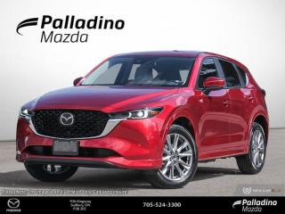 <b>Premium Audio,  Cooled Seats,  HUD,  Sunroof,  Climate Control!</b><br> <br> <br> <br>  This 2024 Mazda CX-5s dynamic handling and responsive steering stand out in a class that largely favors practicality over performance. <br> <br>This 2024 CX-5 strengthens the connection between vehicle and driver. Mazda designers and engineers carefully consider every element of the vehicles makeup to ensure that the CX-5 outperforms expectations and elevates the experience of driving. Powerful and precise, yet comfortable and connected, the 2024 CX-5 is purposefully designed for drivers, no matter what the conditions might be. <br> <br> This soul red crystal metallic SUV  has an automatic transmission and is powered by a  187HP 2.5L 4 Cylinder Engine.<br> <br> Our CX-5s trim level is GT. This performance driven GT offers more than a beefed up drivetrain. A sunroof above heated and cooled leather seats offers incredible luxury, while the heads up display shows you ultra modern technology. Listen to your favorite tunes through your navigation equipped infotainment system complete with Bose Premium Audio, Android Auto, Apple CarPlay, and many more connectivity features. A power liftgate offers convenience and lane keep assist, blind spot monitoring, and distance pacing cruise with stop and go helps you stay safe. This vehicle has been upgraded with the following features: Premium Audio,  Cooled Seats,  Hud,  Sunroof,  Climate Control,  Power Liftgate,  Leather Seats. <br><br> <br>To apply right now for financing use this link : <a href=https://www.palladinomazda.ca/finance/ target=_blank>https://www.palladinomazda.ca/finance/</a><br><br> <br/>    Certain customers may qualify for $750 Owner Loyalty Cash. Incentives expire 2024-04-30.  See dealer for details. <br> <br>Palladino Mazda in Sudbury Ontario is your ultimate resource for new Mazda vehicles and used Mazda vehicles. We not only offer our clients a large selection of top quality, affordable Mazda models, but we do so with uncompromising customer service and professionalism. We takes pride in representing one of Canadas premier automotive brands. Mazda models lead the way in terms of affordability, reliability, performance, and fuel efficiency.<br> Come by and check out our fleet of 90+ used cars and trucks and 90+ new cars and trucks for sale in Sudbury.  o~o