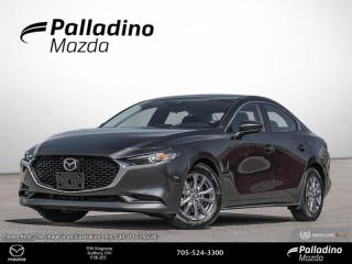 <b>Adaptive Cruise Control,  Heated Steering Wheel,  Climate Control,  Lane Keep Assist,  Collision Mitigation!</b><br> <br> <br> <br>  Complete with all the modern technology and comfort expected of a new sedan, this 2024 Mazda3 is ready to help you unfold the next chapter of your life. <br> <br>Like all Mazdas, this 2024 Mazda3 was built with one thing in mind: You. Born from the obsession with creating beautiful vehicles and expressed through a design language called Kodo: which means Soul of Motion Mazda aimed to capture movement, even while standing still. Stepping inside its elegant and airy cabin, youll feel right at home with ultra comfortable seats, a perfectly positioned steering wheel, and top-notch technology for the modern era.<br> <br> This gray sedan  has an automatic transmission and is powered by a  2.5L I4 16V GDI DOHC engine.<br> <br> Our Mazda3s trim level is GS i-ACTIV. This GS i-ACTIV trim steps things up with adaptive cruise control, dual-zone climate control and automatic high beams, along with other standard features like a heated steering wheel with heated seats, Apple CarPlay and Android Auto. Safety features also include lane keeping assist with lane departure warning, blind spot monitoring with rear cross traffic alert, forward collision mitigation, and a rearview camera. This vehicle has been upgraded with the following features: Adaptive Cruise Control,  Heated Steering Wheel,  Climate Control,  Lane Keep Assist,  Collision Mitigation,  Heated Seats,  Apple Carplay. <br><br> <br>To apply right now for financing use this link : <a href=https://www.palladinomazda.ca/finance/ target=_blank>https://www.palladinomazda.ca/finance/</a><br><br> <br/>    Incentives expire 2024-05-31.  See dealer for details. <br> <br>Palladino Mazda in Sudbury Ontario is your ultimate resource for new Mazda vehicles and used Mazda vehicles. We not only offer our clients a large selection of top quality, affordable Mazda models, but we do so with uncompromising customer service and professionalism. We takes pride in representing one of Canadas premier automotive brands. Mazda models lead the way in terms of affordability, reliability, performance, and fuel efficiency.<br> Come by and check out our fleet of 90+ used cars and trucks and 110+ new cars and trucks for sale in Sudbury.  o~o