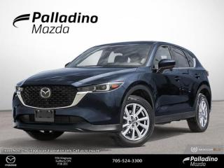 <b>Heated Seats,  Apple CarPlay,  Android Auto,  Navigation,  Adaptive Cruise Control!</b><br> <br> <br> <br>  The excellent power delivery, superior handling and a swanky interior help propel this 2024 Mazda CX-5 to new heights among its competitors. <br> <br>This 2024 CX-5 strengthens the connection between vehicle and driver. Mazda designers and engineers carefully consider every element of the vehicles makeup to ensure that the CX-5 outperforms expectations and elevates the experience of driving. Powerful and precise, yet comfortable and connected, the 2024 CX-5 is purposefully designed for drivers, no matter what the conditions might be. <br> <br> This deep crystal blue mica SUV  has an automatic transmission and is powered by a  2.5L I4 16V GDI DOHC engine.<br> <br> Our CX-5s trim level is GS. This GS trim really ups the comfort and convenience with features like a power liftgate, heated steering wheel, and synthetic leather upholstery. This CX-5 comes with heated seats for a cozy cabin, alongside Android Auto, Apple CarPlay, and even more infotainment tech for endless engagement. An assistive suite helps you stay safe with lane keep assist, blind spot monitoring, and distance pacing cruise with stop and go. Fog lamps help on those dreary days, while a rearview camera makes sure you always park safely. Do it all in style with chrome trim and aluminum wheels. This vehicle has been upgraded with the following features: Heated Seats,  Apple Carplay,  Android Auto,  Navigation,  Adaptive Cruise Control,  Blind Spot Detection,  Lane Keep Assist. <br><br> <br>To apply right now for financing use this link : <a href=https://www.palladinomazda.ca/finance/ target=_blank>https://www.palladinomazda.ca/finance/</a><br><br> <br/>    Incentives expire 2024-05-31.  See dealer for details. <br> <br>Palladino Mazda in Sudbury Ontario is your ultimate resource for new Mazda vehicles and used Mazda vehicles. We not only offer our clients a large selection of top quality, affordable Mazda models, but we do so with uncompromising customer service and professionalism. We takes pride in representing one of Canadas premier automotive brands. Mazda models lead the way in terms of affordability, reliability, performance, and fuel efficiency.<br> Come by and check out our fleet of 90+ used cars and trucks and 110+ new cars and trucks for sale in Sudbury.  o~o