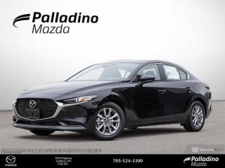 <b>Adaptive Cruise Control,  Heated Steering Wheel,  Climate Control,  Lane Keep Assist,  Collision Mitigation!</b><br> <br> <br> <br>  Complete with all the modern technology and comfort expected of a new sedan, this 2024 Mazda3 is ready to help you unfold the next chapter of your life. <br> <br>Like all Mazdas, this 2024 Mazda3 was built with one thing in mind: You. Born from the obsession with creating beautiful vehicles and expressed through a design language called Kodo: which means Soul of Motion Mazda aimed to capture movement, even while standing still. Stepping inside its elegant and airy cabin, youll feel right at home with ultra comfortable seats, a perfectly positioned steering wheel, and top-notch technology for the modern era.<br> <br> This jet black sedan  has an automatic transmission and is powered by a  2.5L I4 16V GDI DOHC engine.<br> <br> Our Mazda3s trim level is GS. This GS trim steps things up with adaptive cruise control, dual-zone climate control and automatic high beams, along with other standard features like a heated steering wheel with heated seats, Apple CarPlay and Android Auto. Safety features also include lane keeping assist with lane departure warning, blind spot monitoring with rear cross traffic alert, forward collision mitigation, and a rearview camera. This vehicle has been upgraded with the following features: Adaptive Cruise Control,  Heated Steering Wheel,  Climate Control,  Lane Keep Assist,  Collision Mitigation,  Heated Seats,  Apple Carplay. <br><br> <br>To apply right now for financing use this link : <a href=https://www.palladinomazda.ca/finance/ target=_blank>https://www.palladinomazda.ca/finance/</a><br><br> <br/>    Incentives expire 2024-05-31.  See dealer for details. <br> <br>Palladino Mazda in Sudbury Ontario is your ultimate resource for new Mazda vehicles and used Mazda vehicles. We not only offer our clients a large selection of top quality, affordable Mazda models, but we do so with uncompromising customer service and professionalism. We takes pride in representing one of Canadas premier automotive brands. Mazda models lead the way in terms of affordability, reliability, performance, and fuel efficiency.<br> Come by and check out our fleet of 80+ used cars and trucks and 110+ new cars and trucks for sale in Sudbury.  o~o