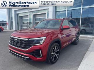 <b>Leather Seats, Captains Chair Package!</b><br> <br>    This 2024 Volkswagen Atlas is an ideal companion for long trips, with a comfortable and spacious interior and impressive towing capacity. This  2024 Volkswagen Atlas is for sale today in Nepean. <br> <br>This 2024 Volkswagen Atlas is a premium family hauler that offers voluminous space for occupants and cargo, comfort, sophisticated safety and driver-assist technology. The exterior sports a bold design, with an imposing front grille, coherent body lines, and a muscular stance. On the inside, trim pieces are crafted with premium materials and carefully put together to ensure rugged build quality, with straightforward control layouts, ergonomic seats, and an abundance of storage space. With a bevy of standard safety technology that inspires confidence, this 2024 Volkswagen Atlas is an excellent option for a versatile and capable family SUV.This  SUV has 10,508 kms. Its  aurora red chroma in colour  . It has an automatic transmission and is powered by a  2.0L I4 16V GDI DOHC Turbo engine. <br> <br> Our Atlass trim level is Execline 2.0 TSI. This range topping Exceline trim rewards you with awesome standard features such as a 360-camera system, a panoramic sunroof, harman/kardon premium audio, integrated navigation, and leather seating upholstery. Also standard include a power liftgate for rear cargo access, heated and ventilated front seats, a heated steering wheel, remote engine start, adaptive cruise control, and a 12-inch infotainment system with Car-Net mobile hotspot internet access, Apple CarPlay and Android Auto. Safety features also include blind spot detection, lane keeping assist with lane departure warning, front and rear collision mitigation, park distance control, and autonomous emergency braking. This vehicle has been upgraded with the following features: Leather Seats, Captains Chair Package. <br> <br>To apply right now for financing use this link : <a href=https://www.barrhavenvw.ca/en/form/new/financing-request-step-1/44 target=_blank>https://www.barrhavenvw.ca/en/form/new/financing-request-step-1/44</a><br><br> <br/><br>We are your premier Volkswagen dealership in the region. If youre looking for a new Volkswagen or a car, check out Barrhaven Volkswagens new, pre-owned, and certified pre-owned Volkswagen inventories. We have the complete lineup of new Volkswagen vehicles in stock like the GTI, Golf R, Jetta, Tiguan, Atlas Cross Sport, Volkswagen ID.4 electric vehicle, and Atlas. If you cant find the Volkswagen model youre looking for in the colour that you want, feel free to contact us and well be happy to find it for you. If youre in the market for pre-owned cars, make sure you check out our inventory. If you see a car that you like, contact 844-914-4805 to schedule a test drive.<br> Come by and check out our fleet of 40+ used cars and trucks and 60+ new cars and trucks for sale in Nepean.  o~o