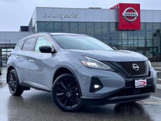 <b>Leather Seats,  Moonroof,  Navigation,  Memory Seats,  Power Liftgate!</b><br> <br> <br> <br>  The atmosphere created in this gorgeous Murano makes the destination beside the point. <br> <br>This 2024 Nissan Murano offers confident power, efficient usage of fuel and space, and an exciting exterior sure to turn heads. This uber popular crossover does more than settle for good enough. This Murano offers an airy interior that was designed to make every seating position one to enjoy. For a crossover that is more than just good looks and decent power, check out this well designed 2024 Murano. <br> <br> This kby SUV  has a cvt transmission and is powered by a  260HP 3.5L V6 Cylinder Engine.<br> <br> Our Muranos trim level is Midnight Edition. This Midnight Edition is as dark as its name with a blacked-out exterior emphasized with illuminated kick plates. Additional features include a dual panel panoramic moonroof, heated leather seats, motion activated power liftgate, remote start with intelligent climate control, memory settings, ambient interior lighting, and a heated steering wheel for added comfort along with intelligent cruise with distance pacing, intelligent Around View camera, and traffic sign recognition for even more confidence. Navigation and Bose Premium Audio are added to the NissanConnect touchscreen infotainment system featuring Android Auto, Apple CarPlay, and a ton more connectivity features. Forward collision warning, emergency braking with pedestrian detection, high beam assist, blind spot detection, and rear parking sensors help inspire confidence on the drive. This vehicle has been upgraded with the following features: Leather Seats,  Moonroof,  Navigation,  Memory Seats,  Power Liftgate,  Remote Start,  Heated Steering Wheel. <br><br> <br>To apply right now for financing use this link : <a href=https://www.bourgeoisnissan.com/finance/ target=_blank>https://www.bourgeoisnissan.com/finance/</a><br><br> <br/><br>Discount on vehicle represents the Cash Purchase discount applicable and is inclusive of all non-stackable and stackable cash purchase discounts from Nissan Canada and Bourgeois Midland Nissan and is offered in lieu of sub-vented lease or finance rates. To get details on current discounts applicable to this and other vehicles in our inventory for Lease and Finance customer, see a member of our team. </br></br>Since Bourgeois Midland Nissan opened its doors, we have been consistently striving to provide the BEST quality new and used vehicles to the Midland area. We have a passion for serving our community, and providing the best automotive services around.Customer service is our number one priority, and this commitment to quality extends to every department. That means that your experience with Bourgeois Midland Nissan will exceed your expectations  whether youre meeting with our sales team to buy a new car or truck, or youre bringing your vehicle in for a repair or checkup.Building lasting relationships is what were all about. We want every customer to feel confident with his or her purchase, and to have a stress-free experience. Our friendly team will happily give you a test drive of any of our vehicles, or answer any questions you have with NO sales pressure.We look forward to welcoming you to our dealership located at 760 Prospect Blvd in Midland, and helping you meet all of your auto needs!<br> Come by and check out our fleet of 30+ used cars and trucks and 90+ new cars and trucks for sale in Midland.  o~o