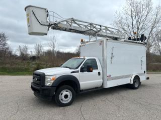 <div>2014 Ford F450. 6.8 L V 10 gas XLT model with all the power options including air-conditioning and automatic. 35 foot ladder bucket on top of a fully insulated 7 foot headroom 12.5 foot box full of tool cabinets. This truck has been meticulously maintained. It runs and operates perfectly HST will be applied to purchase price.</div>