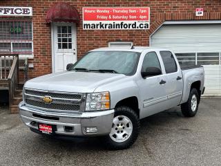 <p>EXTREMELY LOW KM! Super-clean, great looking and driving Chevrolet Silverado 1500 from Kingston, ON! This truck looks gorgeous in its Silver paint and factory alloy wheels. The exterior features keyless entry and remote start, automatic headlights, foglights, front tow hooks, chromed bumpers, tinted privacy glass, nice factory alloy wheels, a GM slide-in bedliner, Extang Hard-Folding Tonneau cover, power-folding mirrors, and a powerful 4.8L V8 engine paired to the 4x4 system! The interior is clean and comfortable with cloth seating for 6 passengers, plenty of cupholders, driver lumbar adjustment, power door locks, windows and mirrors, a leather-wrapped steering wheel with cruise controls, an easy to read and use gauge cluster reading only 66,7xxKM, electronic 4x4 selection knob, central AM/FM/XM Satellite Radio with CD Player and MP3 capabilities, A/C climate control with front and rear window defrost settings, AUX/12V accessory ports and more!</p><p> </p><p>Carfax Claims Free, Amazing KM! </p><p> </p><p>Call (905) 623-2906</p><p> </p><p>Text Ryan: (905) 429-9680 or Email: ryan@markrainford.ca</p><p> </p><p>Text Mark: (905) 431-0966 or Email: mark@markrainford.ca</p>