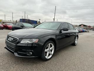 <div>2011 Audi A4 Prestige 2.0T Premium Plus comes in excellent condition,,,LOW KILOMETRES,,,CLEAN CARFAX REPORT,,,,runs & drives like brand new, equipped with Backup Camera, Navigation System, front & Backup Sensors, power sunroof, Leather Interior, power seats, heated seats, heated mirrors, Bluetooth, cruise control & much more....fully certified included in the price, HST & Licensing extra, this vehicle has been serviced in 2012, 2013, 2014, 2015, 2016, & up to recent in Audi Store......Financing is available with the lowest interest rates and affordable monthly payments............Please contact us @ 416-543-4438 for more details....At Rideflex Auto we are serving our clients across G.T.A, Toronto, Vaughan, Richmond Hill, Newmarket, Bradford, Markham, Mississauga, Scarborough, Pickering, Ajax, Oakville, Hamilton, Brampton, Waterloo, Burlington, Aurora, Milton, Whitby, Kitchener London, Brantford, Barrie, Milton.......</div><div>Buy with confidence from Rideflex Auto...</div>