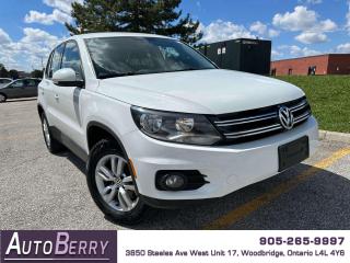 <p><p><span><strong>2015 Volkswagen Tiguan Trendline White On Black Interior </strong></span></p><p><span><span></span><span> </span></span>2.0L <span><span><span></span><span> </span></span>Turbo <span><span></span><span> </span></span>A/C</span><span> </span><span><span></span><span> </span></span><span>Bluetooth</span><span><span> </span></span><span><span><span></span></span><span> </span>Keyless Entry</span><span> </span><span><span></span><span> </span></span><span>Fog Lights </span><span><span></span><span> </span></span>Alloy Wheels<span> </span><span><span></span></span><br></p><p><br></p><p><strong>*** ONE OWNER ***<span id=jodit-selection_marker_1713208907630_09633125881843507 data-jodit-selection_marker=start style=line-height: 0; display: none;></span></strong><br></p><p><span>*** Fully Certified ***</span><br></p><p><span><strong>*** ONLY 169,565 KM ***</strong></span></p><p><br></p><p><span><strong>CARFAX REPORT: <a href=https://vhr.carfax.ca/?id=4vEqOUigpUbpUsCX4YlEoYsx0SN0P83c>https://vhr.carfax.ca/?id=4vEqOUigpUbpUsCX4YlEoYsx0SN0P83c</a></strong></span></p><br></p> <span id=jodit-selection_marker_1689009751050_8404320760089252 data-jodit-selection_marker=start style=line-height: 0; display: none;></span>