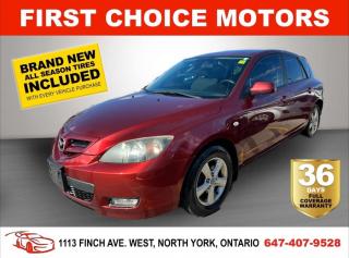 Welcome to First Choice Motors, the largest car dealership in Toronto of pre-owned cars, SUVs, and vans priced between $5000-$15,000. With an impressive inventory of over 300 vehicles in stock, we are dedicated to providing our customers with a vast selection of affordable and reliable options. <br><br>Were thrilled to offer a used 2009 Mazda MAZDA3 GX, burgundy color with 269,000km (STK#7230) This vehicle was $5990 NOW ON SALE FOR $4990. It is equipped with the following features:<br>- Automatic Transmission<br>- Alloy wheels<br>- Power windows<br>- Power locks<br>- Power mirrors<br>- Air Conditioning<br><br>At First Choice Motors, we believe in providing quality vehicles that our customers can depend on. All our vehicles come with a 36-day FULL COVERAGE warranty. We also offer additional warranty options up to 5 years for our customers who want extra peace of mind.<br><br>Furthermore, all our vehicles are sold fully certified with brand new brakes rotors and pads, a fresh oil change, and brand new set of all-season tires installed & balanced. You can be confident that this car is in excellent condition and ready to hit the road.<br><br>At First Choice Motors, we believe that everyone deserves a chance to own a reliable and affordable vehicle. Thats why we offer financing options with low interest rates starting at 7.9% O.A.C. Were proud to approve all customers, including those with bad credit, no credit, students, and even 9 socials. Our finance team is dedicated to finding the best financing option for you and making the car buying process as smooth and stress-free as possible.<br><br>Our dealership is open 7 days a week to provide you with the best customer service possible. We carry the largest selection of used vehicles for sale under $9990 in all of Ontario. We stock over 300 cars, mostly Hyundai, Chevrolet, Mazda, Honda, Volkswagen, Toyota, Ford, Dodge, Kia, Mitsubishi, Acura, Lexus, and more. With our ongoing sale, you can find your dream car at a price you can afford. Come visit us today and experience why we are the best choice for your next used car purchase!<br><br>All prices exclude a $10 OMVIC fee, license plates & registration  and ONTARIO HST (13%)
