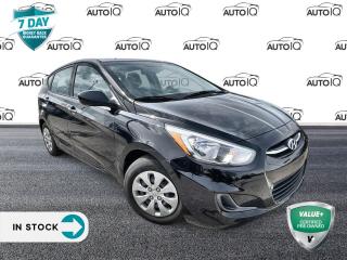 New Tires, New Brakes, Black Cloth, CD player, Front Bucket Seats, Power steering, Rear window wiper.<br><br>Ultra Black Pearl 2017 Hyundai Accent GL 4D Hatchback 1.6L DGI DOHC 16V Dual CVVT 6-Speed Automatic FWD<p> </p>

<h4>VALUE+ CERTIFIED PRE-OWNED VEHICLE</h4>

<p>36-point Provincial Safety Inspection<br />
172-point inspection combined mechanical, aesthetic, functional inspection including a vehicle report card<br />
Warranty: 30 Days or 1500 KMS on mechanical safety-related items and extended plans are available<br />
Complimentary CARFAX Vehicle History Report<br />
2X Provincial safety standard for tire tread depth<br />
2X Provincial safety standard for brake pad thickness<br />
7 Day Money Back Guarantee*<br />
Market Value Report provided<br />
Complimentary 3 months SIRIUS XM satellite radio subscription on equipped vehicles<br />
Complimentary wash and vacuum<br />
Vehicle scanned for open recall notifications from manufacturer</p>

<p>SPECIAL NOTE: This vehicle is reserved for AutoIQs retail customers only. Please, No dealer calls. Errors & omissions excepted.</p>

<p>*As-traded, specialty or high-performance vehicles are excluded from the 7-Day Money Back Guarantee Program (including, but not limited to Ford Shelby, Ford mustang GT, Ford Raptor, Chevrolet Corvette, Camaro 2SS, Camaro ZL1, V-Series Cadillac, Dodge/Jeep SRT, Hyundai N Line, all electric models)</p>

<p>INSGMT</p>