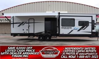 **Cash Price: $79,800, Finance Price: $77,800 (SAVE $2,000 OFF THE LISTED CASH PRICE WITH DEALER ARRANGED FINANCING! O.A.C.) Plus PST/GST. No Administration Fees!!** Free CARFAX Vehicle History Report available on every RV!

WELCOME TO YOUR NEW CABIN!! TRULY STUNNING LAYOUT, QUALITY & OPTIONS - A TRUE MUST SEE 2022 FOREST RIVER DESTINATION 401FLX 40 FOOT TRIPPLE SLIDE TRUE PARK MODEL READY FOR YOUR SEASONAL OR PERMANENT SITE -  40FT 3 SLIDE, FRONT LOUNGE/REAR KING BEDROOM, RESIDENTIAL QULAITY - REALY AMAZING!!
 
WOW, WHAT A HOME AWAY FROM HOME ABSOLUTLEY BEAUTIFUL AND STILL LIKE NEW,  2022 FOREST RIVER DESTINATION 401FLX. AT OVER  $120,000 NEW TO REPLACE TODAY, THIS TOP OF THE LINE BEAUTY IS PRICED TO SELL AND IT SHOWS ABSOLUTELY STILL AS NEW!!  YOU HAVE FULL TIME COMFORT AND LUXURY WITH THIS HIGH END, 3 SLIDE, BIG FRONT LOUNGE, RESIDENTIAL QUALITY AND READY TO GO, PARK MODEL. FULLY EQUIPPED WITH ALL THE RIGHT OPTIONS AND A GREAT FLOOR PLAN! YOU MUST SEE THIS BEAUTIFUL 40FT COTTAGE! 

Wherever your destination is located, this 401FLX is sure to maximize your stay. With solid surface countertops, a King WiFi booster, and an exclusive stainless steel range this floorplan is packed with luxuries that will make any summer season memorable. This floorplan showcases a full window slide room that offers you the best views of mother nature. The chef of the group will have everything they need to prepare meals each day; a free-standing range with four burners, a kitchen island, a large pantry, plus a 19 cu. ft. stainless steel 12V refrigerator. Your crew can sit back on the theater seating and the hide-a-bed, or play a game of cards at the free-standing table with four chairs. The full bath includes a shower with a seat, and the rear bedroom is close by for convenience. Here, you can keep your clothes wrinkle-free in the wardrobe, plus there is a closet with washer/dryer prep if you choose to add those appliances. 

Forest River Sierra Destination Trailer 401FLX highlights:

Theater seating
Free-standing table with four chairs
Shower with Etched Tile
Kitchen Island
Recessed LED Lighting
50" LED HDTV
Fire Place
Tri-Fold Hide-A-Bed Sofa
Extended Season protection Package
And so much more...
 
Now you can truly enjoy your summer in complete comfort with this destination Park Model RV / Cottage.... The kitchen includes an island with pendant lights, plenty of counter space to cook meals, plus a large pantry for dry goods. The fireplace and 50" LED HDTV, along with the Theater seating make for a cozy evening indoors, and the free-standing dinette allows you to dine like you do at home. After a day outdoors, clean up in the full bath that includes a walk-in shower with a seat, then head to the rear private bedroom for bed. Here, youll sleep soundly on the slide out king bed, and if you need to get laundry done before the next day, the closet has a space prepped to add an optional washer and dryer if you choose!

With each Sierra Destination RV by Forest River you will enjoy many luxurious features, such as crown molding over the kitchen cabinets, residential countertops, a premium mattress, plus so much more. The extra large picture windows throughout let natural light in and provide beautiful outdoors views, it includes three  slides for added interior space. Youll find many exterior conveniences, like the porch light with an interior switch, the rain gutters with extra long drip spouts to prevent black streaking, the Dometic "One-Touch" electric awning with LED lights, and more! You will stay comfortable year around with the 15,000 A/C unit and the high-efficiency radian foil in the roof and floor, plus each model is constructed with an Underbelly Armor for better insulation!

We have completed a Safety Inspection based on the Manitoba Fire Commissioners Office guidelines, it has a Clean 1-owner CARFAX history report and we have many extended comprehensive warranty options available to choose from to protect your RV investment and your wallet. What a Great find!! Selling at a fraction of the new cost of over to $120,000 MRSP to replace today. ON SALE NOW (HUGE VALUE!!!) Zero down and very low payment financing available OAC. Please see dealer for details. Trades accepted. View at Winnipeg West Automotive Group, 5195 Portage Ave. Dealer permit# 4365, Call now 1(888) 601-3023