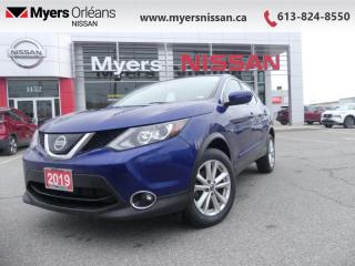 <b>Heated Seats,  Apple CarPlay,  Android Auto,  Blind Spot Detection,  Forward Collision Mitigation!</b><br> <br>  Compare at $21114 - Our Price is just $20499! <br> <br>   This Nissan Qashqai is a nimble crossover with a pleasant interior and impressive technology features. This  2019 Nissan Qashqai is fresh on our lot in Orleans. <br> <br>The 2019 Qashqai is the ultimate urban crossover that helps you navigate lifes daily adventures, or break your normal routine at a moments notice. This 2019 Nissan Qashqai has incredibly sleek styling and bold design, setting you apart from the rest of the pack. Theres plenty of space for all your friends and with a generous amount of head and legroom, it keeps your crew happy even on longer trips out of town. This  SUV has 73,956 kms. Its  blue in colour  . It has an automatic transmission and is powered by a  141HP 2.0L 4 Cylinder Engine.  It may have some remaining factory warranty, please check with dealer for details. <br> <br> Our Qashqais trim level is AWD SV. Upgrading to this Qashqai SV rewards you with an express open/close tinted sunroof with tilt and slide functionality, heated front seats, a heated steering wheel, dual-zone climate control, piano black interior trim inserts, proximity keyless entry with push button and remote start, automatic headlights, and a 7-inch infotainment screen with Apple CarPlay, Android Auto and SiriusXM. Additional features include blind-spot detection with rear cross-traffic alert, forward and rear collision mitigation, front pedestrian braking, rear parking sensors, and even more. This vehicle has been upgraded with the following features: Heated Seats,  Apple Carplay,  Android Auto,  Blind Spot Detection,  Forward Collision Mitigation,  Front Pedestrian Braking,  Proximity Key. <br> <br/><br>We are proud to regularly serve our clients and ready to help you find the right car that fits your needs, your wants, and your budget.And, of course, were always happy to answer any of your questions.Proudly supporting Ottawa, Orleans, Vanier, Barrhaven, Kanata, Nepean, Stittsville, Carp, Dunrobin, Kemptville, Westboro, Cumberland, Rockland, Embrun , Casselman , Limoges, Crysler and beyond! Call us at (613) 824-8550 or use the Get More Info button for more information. Please see dealer for details. The vehicle may not be exactly as shown. The selling price includes all fees, licensing & taxes are extra. OMVIC licensed.Find out why Myers Orleans Nissan is Ottawas number one rated Nissan dealership for customer satisfaction! We take pride in offering our clients exceptional bilingual customer service throughout our sales, service and parts departments. Located just off highway 174 at the Jean DÀrc exit, in the Orleans Auto Mall, we have a huge selection of Used vehicles and our professional team will help you find the Nissan that fits both your lifestyle and budget. And if we dont have it here, we will find it or you! Visit or call us today.<br>*LIFETIME ENGINE TRANSMISSION WARRANTY NOT AVAILABLE ON VEHICLES WITH KMS EXCEEDING 140,000KM, VEHICLES 8 YEARS & OLDER, OR HIGHLINE BRAND VEHICLE(eg. BMW, INFINITI. CADILLAC, LEXUS...)<br> Come by and check out our fleet of 50+ used cars and trucks and 90+ new cars and trucks for sale in Orleans.  o~o