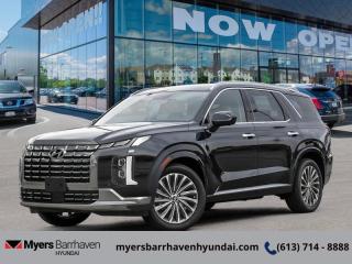 <b>Heads Up Display,  Cooled Seats,  Sunroof,  Leather Seats,  Premium Audio!</b><br> <br> <br> <br>  With an astonishing list of features accompanied by head turning style, this Palisade is sure to be an instant classic. <br> <br>Big enough for your busy and active family, this Hyundai Palisade returns for 2024, and is good as ever. With a features list that would fit in with the luxury SUV segment attached to a family friendly interior, this Palisade was made to take the SUV segment by storm. For the next classic SUV people are sure to talk about for years, look no further than this Hyundai Palisade. <br> <br> This moonlight blue SUV  has an automatic transmission and is powered by a  291HP 3.8L V6 Cylinder Engine.<br> This vehicles price also includes $2984 in additional equipment.<br> <br> Our Palisades trim level is Ultimate Calligraphy 7-Passenger. With luxury features like a heads up display, a two row sunroof, and heated and cooled Nappa leather seats, this Palisade Ultimate Calligraphy proves family friendly does not have to be boring for adults. This trim also adds navigation, a 12 speaker Harman Kardon premium audio system, a power liftgate, remote start, and a 360 degree parking camera. This amazing SUV keeps you connected on the go with touchscreen infotainment including wireless Android Auto, Apple CarPlay, wi-fi, and a Bluetooth hands free phone system. A heated steering wheel, memory settings, proximity keyless entry, and automatic high beams provide amazing luxury and convenience. This family friendly SUV helps keep you and your passengers safe with lane keep assist, forward collision avoidance, distance pacing cruise with stop and go, parking distance warning, blind spot assistance, and driver attention monitoring. This vehicle has been upgraded with the following features: Heads Up Display,  Cooled Seats,  Sunroof,  Leather Seats,  Premium Audio,  Power Liftgate,  Remote Start. <br><br> <br/> See dealer for details. <br> <br><br> Come by and check out our fleet of 20+ used cars and trucks and 80+ new cars and trucks for sale in Ottawa.  o~o