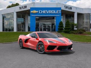 <b>Leather Seats,  Premium Audio,  Apple CarPlay,  Android Auto,  LED Lights!</b><br> <br>   With incredible performance and outstanding value, this C8 Corvette is the best Corvette yet! <br> <br>With a lineage that stretches back to the 1950s, this Chevrolet Corvette is a mainstay of performance-car culture. Capability in the supercar range and surgically precise handling make the Corvette a track day monster, but its ride over rough tarmac is smooth and its cabin is comfortable enough for daily use. Storage areas behind the engine and in front of the cabin offer enough cargo space for a weekend away, and its exceptional prowess makes it a highly desirable sports car.<br> <br> This torch red coupe  has an automatic transmission.<br> <br> Our Corvettes trim level is Stingray Coupe. This stunning Corvette comes with Mulan leather bucket seats, an 8-inch color touchscreen with Apple CarPlay and Android Auto, a Bose premium 10-speaker audio system and 4G LTE. You will also receive rear park assist with a rear vision camera, remote keyless entry and remote engine start, steering wheel mounted cruise control and audio controls, dual-zone automatic climate control for added comfort, signature LED lights and stylish aluminum wheels. This vehicle has been upgraded with the following features: Leather Seats,  Premium Audio,  Apple Carplay,  Android Auto,  Led Lights,  4g Wi-fi,  Proximity Key. <br><br> <br>To apply right now for financing use this link : <a href=https://www.taylorautomall.com/finance/apply-for-financing/ target=_blank>https://www.taylorautomall.com/finance/apply-for-financing/</a><br><br> <br/>    Incentives expire 2024-04-30.  See dealer for details. <br> <br> <br>LEASING:<br><br>Estimated Lease Payment: $1031 bi-weekly <br>Payment based on 9.5% lease financing for 48 months with $0 down payment on approved credit. Total obligation $107,295. Mileage allowance of 16,000 KM/year. Offer expires 2024-04-30.<br><br><br><br> Come by and check out our fleet of 80+ used cars and trucks and 160+ new cars and trucks for sale in Kingston.  o~o