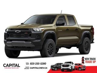 This Chevrolet Colorado delivers a Turbocharged Gas I4 2.7L/ engine powering this Automatic transmission. ENGINE, 2.7L TURBOMAX (310 hp [231 kW] @ 5600 rpm, 430 lb-ft of torque [583 Nm] @ 3000 rpm) (STD), Wireless Phone Projection, for Apple CarPlay and Android Auto, Windshield, solar absorbing.*This Chevrolet Colorado Comes Equipped with These Options *Windows, power with driver express up/down, Windows, power rear, express down, Window, power front, passenger express down, Wheels, 18 X 8.5 (45.7 cm x 21.6 cm), Black High Gloss aluminum, Wheel, spare, 17 x 8 (43.2 cm x 20.3 cm) steel, Wheel Flares, Visors, driver and front passenger vanity mirrors, Vehicle health management provides advanced warning of vehicle issues, USB Ports, 2 (first row) located on console, Transmission, 8-speed automatic.* Stop By Today *A short visit to Capital Chevrolet Buick GMC Inc. located at 13103 Lake Fraser Drive SE, Calgary, AB T2J 3H5 can get you a trustworthy Colorado today!
