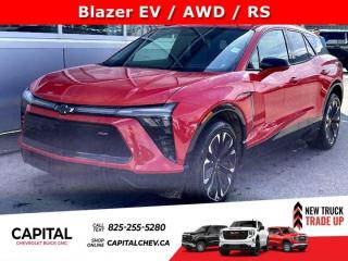 This Chevrolet Blazer EV boasts a Electric engine powering this Automatic transmission. RS PREFERRED EQUIPMENT GROUP Includes Standard Equipment, Wireless Phone Charging, Wipers, front intermittent, Rainsense.* This Chevrolet Blazer EV Features the Following Options *Wiper, rear intermittent, Windows, power rear, express down, Window, power, front passenger with express down, Window, power, driver, express up and down, Wheels, 21 (53.3 cm) machined-face aluminum with Black painted pockets, Visors, driver and front passenger illuminated sliding vanity mirrors, covered, Vent, rear console, air, USB ports, 2 type-C, located on back of centre console, charge-only, USB ports, 2 type-C, located forward of cupholders, USB port, type-C, located within the centre console armrest bin.* Visit Us Today *Come in for a quick visit at Capital Chevrolet Buick GMC Inc., 13103 Lake Fraser Drive SE, Calgary, AB T2J 3H5 to claim your Chevrolet Blazer EV!