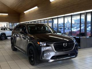 <p>NEW 2024 Mazda CX-90 GT MHEV AWD. Bluetooth, NAV, Leather Upholstery, 360° Cam, F/R Parking Sensors, Captains Chairs, Heads-Up-Display, Wireless Apple CarPlay/Android Auto, Bose Premium Sound System, Panoramic Moonroof, Third Row Seating, 7-Seater, F/R Heated Seats, Electronic Parking Brake, Auto Hold, Captains Chairs, Garage Door Opener, Power Trunk, Power Folding Mirrors, Rear Climate Control, Tri-Zone Climate Control, Upgraded Rims & Tires.</p>  <p>Includes:</p>   <p>Standard on 2024 Mazda CX-90 i-ACTIVSENSE + Safety Features (Smart Brake Support-Front, Driver Attention Alert, Rear Cross Traffic Alert, Mazda Radar Cruise Control With Stop & Go, Emergency Lane Keeping with Road Keep Assist, Lane-Keep Assist System, Lane Departure Warning System, Blind Spot Monitoring, Distance & Speed Alert)</p>    <p>Enjoy the journey in our 2024 Mazda CX-90 MHEV GT AWD, which is comfortably capable in Machine Grey Metallic! Motivated by a TurboCharged 3.3 Liter 6 Cylinder and an Electric Motor delivering a combined 280hp to an 8 Speed Automatic transmission. This All Wheel Drive SUV also rides with Off-Road, Sport, and Towing Modes, and it sees nearly approximately 8.4L/100km on the highway. A refined design is another benefit of our CX-90. Check out its LED lighting, panoramic moonroof, hands-free liftgate, roof rails, alloy wheels, and rugged black body moldings.</p>  <p>Our CX-90 cabin treats your family to better travel with heated leather power front and rear seats, second-row captains chairs, a folding third row, a leather-wrapped steering wheel, tri-zone automatic climate control, and keyless access/ignition. Digitally dominate daily errands and extraordinary adventures with a 10.25-inch color display, wireless Android Auto/Apple CarPlay, a Commander controller, full-color navigation, wireless charging, voice control, and Bose audio.</p>  <p>Safety is paramount for Mazda, so youre protected by a head-up display, automatic braking, a rearview camera, adaptive cruise control, blind-spot monitoring, rear cross-traffic alert, lane-keeping assistance, and other smart technologies. Carefully crafted, our CX-90 MHEV GT AWD can be yours today! Save this Page and Call for Availability. We Know You Will Enjoy Your Test Drive Towards Ownership!</p>  <p>Call 587-409-5859 for more info or to schedule an appointment! Listed Pricing is valid for 72 hours. Financing is available, please see dealer for term availability and interest rates. AMVIC Licensed Business.</p>