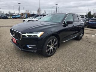 Onyx Black Metallic 2020 Volvo XC60 T6 Inscription 4D Sport Utility I4 Automatic with Geartronic AWD AWD, 10 Speakers, 4-Wheel Disc Brakes, ABS brakes, Air Conditioning, Alloy wheels, AM/FM radio: SiriusXM, Anti-whiplash front head restraints, Apple CarPlay/Android Auto, Auto High-beam Headlights, Auto-dimming Rear-View mirror, Brake assist, Bumpers: body-colour, Delay-off headlights, Driver door bin, Driver vanity mirror, Dual front impact airbags, Dual front side impact airbags, Electronic Stability Control, Emergency communication system: Volvo On Call, Exterior Parking Camera Rear, Four wheel independent suspension, Front anti-roll bar, Front Bucket Seats, Front dual zone A/C, Front fog lights, Front reading lights, Fully automatic headlights, Genuine wood console insert, Genuine wood dashboard insert, Headlight cleaning, Heated door mirrors, Heated front seats, Heated/Ventilated Comfort Front Bucket Seats, Illuminated entry, Knee airbag, Leather Shift Knob, Low tire pressure warning, Memory seat, Nappa Leather Seating Surfaces, Occupant sensing airbag, Outside temperature display, Overhead airbag, Panic alarm, Passenger door bin, Passenger vanity mirror, Power door mirrors, Power driver seat, Power Liftgate, Power moonroof, Power passenger seat, Power steering, Power windows, Premium audio system: Sensus Connect, Radio data system, Radio: High Performance AM/FM Audio System, Rain sensing wipers, Rear air conditioning, Rear anti-roll bar, Rear dual zone A/C, Rear fog lights, Rear reading lights, Rear window defroster, Rear window wiper, Remote keyless entry, Roof rack: rails only, Security system, Speed control, Split folding rear seat, Spoiler, Steering wheel mounted audio controls, Tachometer, Telescoping steering wheel, Tilt steering wheel, Traction control, Trip computer, Turn signal indicator mirrors, Variably intermittent wipers, Ventilated front seats, Wheels: 20 8-Spoke Black Diamond Cut Alloy.


Reviews:
  * Owners tend to appreciate the XC60s powerful stereo and lighting systems, long-distance, all-weather comfort, and easy-to-learn safety systems. Wintertime performance is highly rated with proper tires, and many owners appreciate the clean and understated look to the XC60s minimally distracting interior. Source: autoTRADER.ca
