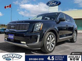 Ebony Black 2020 Kia Telluride SX 4D Sport Utility 3.8L V6 8-Speed Automatic AWD 10 Speakers, 3.648 Final Drive Ratio, 3rd row seats: split-bench, 4-Wheel Disc Brakes, ABS brakes, Air Conditioning, Alloy wheels, AM/FM Radio, AM/FM radio: SiriusXM, Apple CarPlay & Android Auto, Auto High-beam Headlights, Auto-dimming Rear-View mirror, Automatic temperature control, Brake assist, Bumpers: body-colour, Compass, Cruise Control, Delay-off headlights, Driver door bin, Driver vanity mirror, Dual front impact airbags, Dual front side impact airbags, Electronic Stability Control, Emergency communication system: 911 Connect, Four wheel independent suspension, Front anti-roll bar, Front Bucket Seats, Front dual zone A/C, Front fog lights, Front reading lights, Fully automatic headlights, Garage door transmitter: HomeLink, Heated door mirrors, Heated front seats, Heated steering wheel, Illuminated entry, Knee airbag, Leather Shift Knob, Leather steering wheel, Low tire pressure warning, Memory seat, Navigation System, Occupant sensing airbag, Outside temperature display, Overhead airbag, Overhead console, Panic alarm, Passenger door bin, Passenger vanity mirror, Power door mirrors, Power driver seat, Power Liftgate, Power moonroof, Power passenger seat, Power steering, Power windows, Radio data system, Rear air conditioning, Rear anti-roll bar, Rear audio controls, Rear reading lights, Rear window defroster, Rear window wiper, Reclining 3rd row seat, Remote keyless entry, Roof rack: rails only, Security system, Speed-sensing steering, Split folding rear seat, Spoiler, Steering wheel mounted audio controls, Sun blinds, Tachometer, Telescoping steering wheel, Tilt steering wheel, Traction control, Trip computer, Turn signal indicator mirrors, Variably intermittent wipers, Ventilated front seats, Wheels: 20 Machine Finish Alloy.