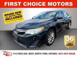 Welcome to First Choice Motors, the largest car dealership in Toronto of pre-owned cars, SUVs, and vans priced between $5000-$15,000. With an impressive inventory of over 300 vehicles in stock, we are dedicated to providing our customers with a vast selection of affordable and reliable options. <br><br>Were thrilled to offer a used 2012 Toyota Camry LE, black color with 199,000km (STK#7250) This vehicle was $13990 NOW ON SALE FOR $12990. It is equipped with the following features:<br>- Automatic Transmission<br>- Bluetooth<br>- Power windows<br>- Power locks<br>- Power mirrors<br>- Air Conditioning<br><br>At First Choice Motors, we believe in providing quality vehicles that our customers can depend on. All our vehicles come with a 36-day FULL COVERAGE warranty. We also offer additional warranty options up to 5 years for our customers who want extra peace of mind.<br><br>Furthermore, all our vehicles are sold fully certified with brand new brakes rotors and pads, a fresh oil change, and brand new set of all-season tires installed & balanced. You can be confident that this car is in excellent condition and ready to hit the road.<br><br>At First Choice Motors, we believe that everyone deserves a chance to own a reliable and affordable vehicle. Thats why we offer financing options with low interest rates starting at 7.9% O.A.C. Were proud to approve all customers, including those with bad credit, no credit, students, and even 9 socials. Our finance team is dedicated to finding the best financing option for you and making the car buying process as smooth and stress-free as possible.<br><br>Our dealership is open 7 days a week to provide you with the best customer service possible. We carry the largest selection of used vehicles for sale under $9990 in all of Ontario. We stock over 300 cars, mostly Hyundai, Chevrolet, Mazda, Honda, Volkswagen, Toyota, Ford, Dodge, Kia, Mitsubishi, Acura, Lexus, and more. With our ongoing sale, you can find your dream car at a price you can afford. Come visit us today and experience why we are the best choice for your next used car purchase!<br><br>All prices exclude a $10 OMVIC fee, license plates & registration  and ONTARIO HST (13%)